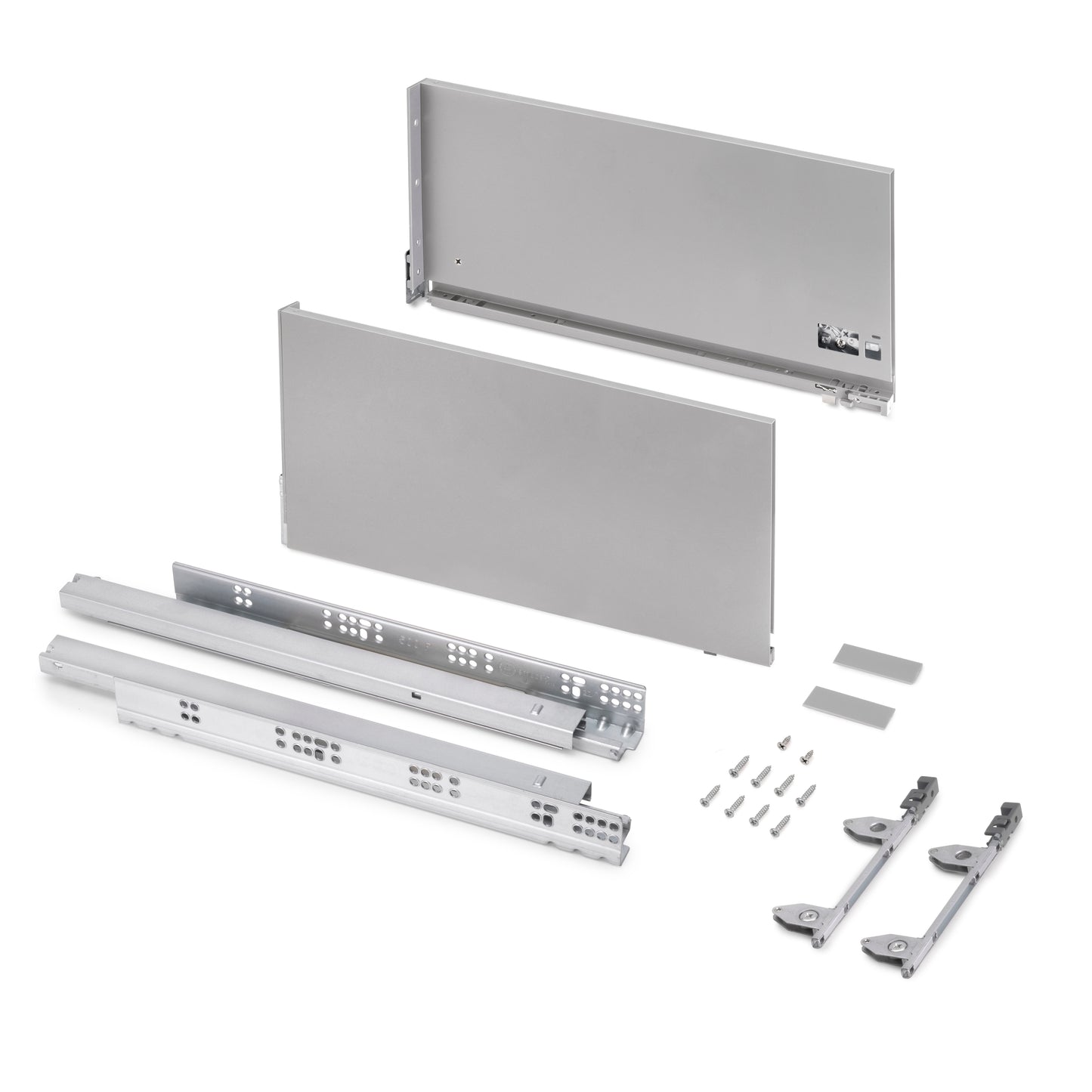 Emuca Cassetto esterno Vertex 60kg, altezza 242mm, profondità 500mm, Acciaio, Verniciato alluminio