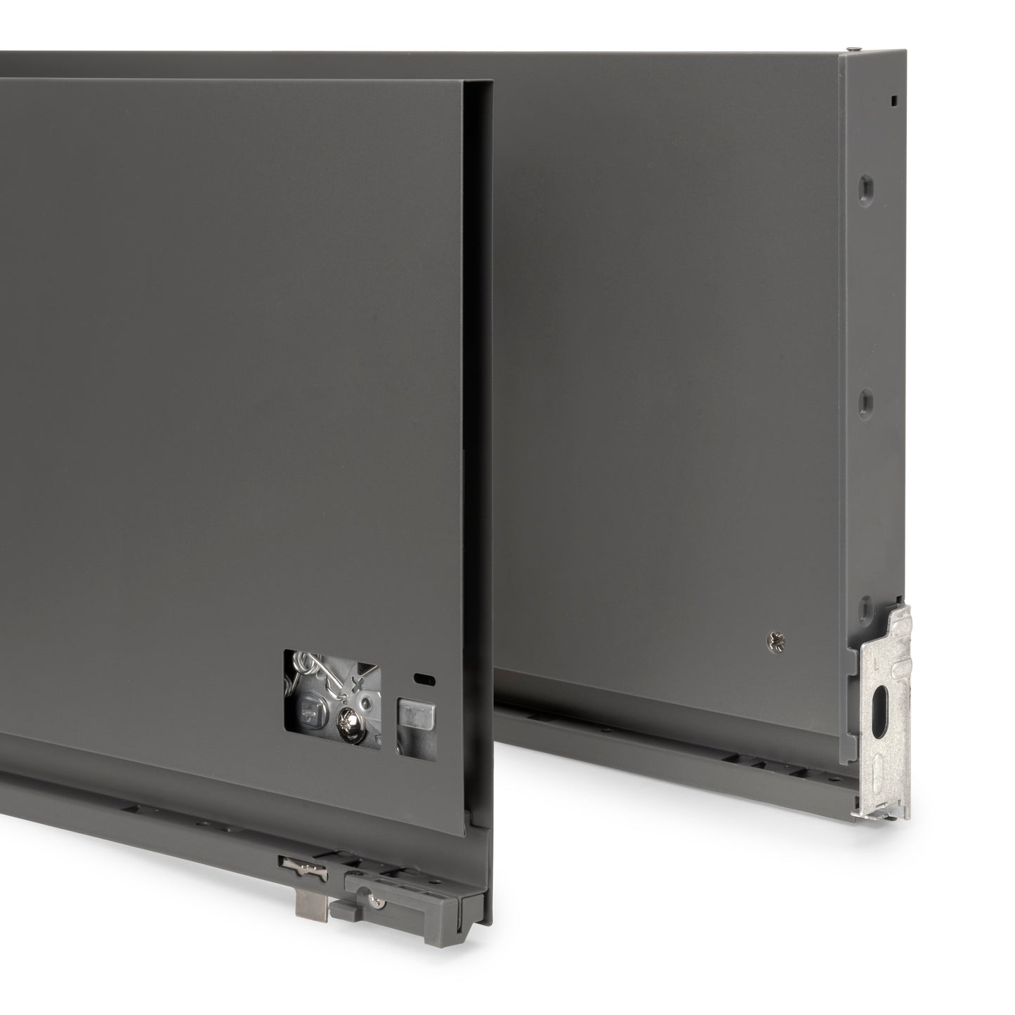 Emuca Cassetto esterno Vertex 60kg, altezza 242 mm, profondità 500 mm, Acciaio, Grigio antracite