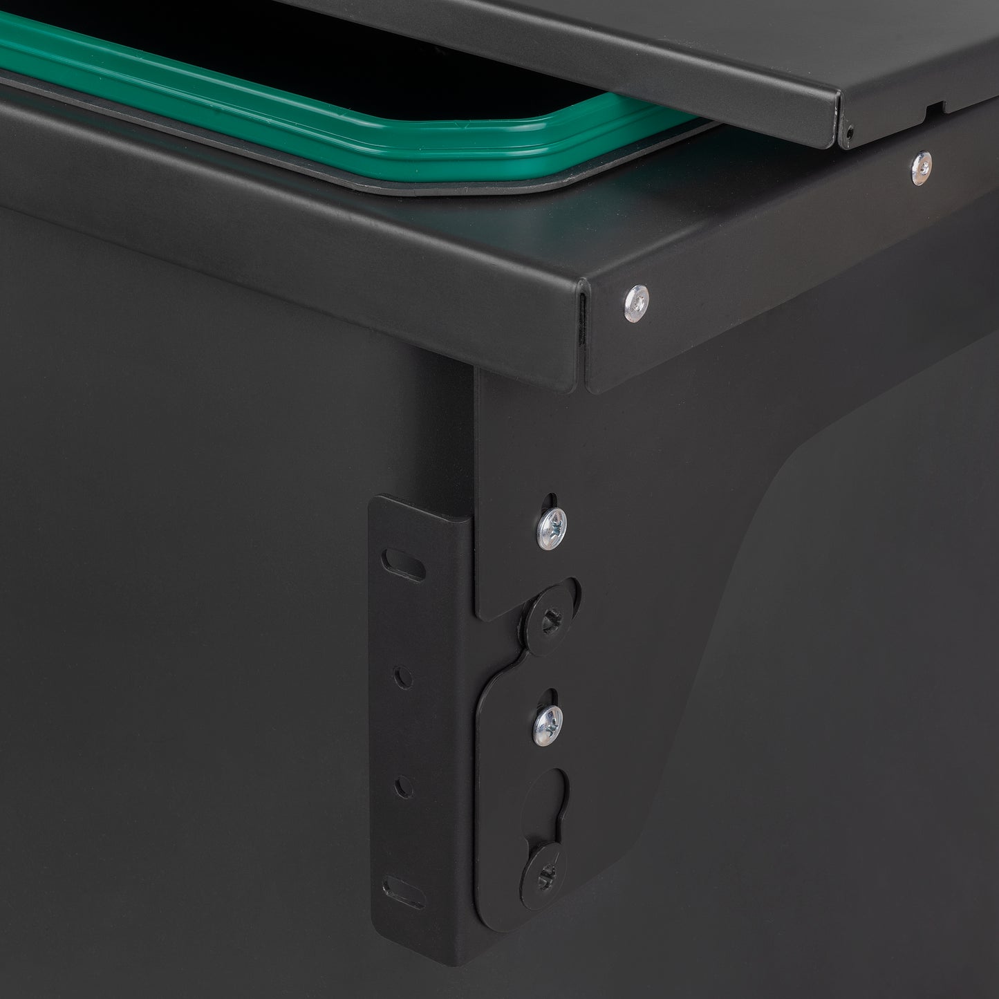 Emuca Recycle, contenitore per la raccolta differenziata da montare lateralmente sul mobile della cucina Recycle 1x35lt, Acciaio, Tecnoplastica Grigio antracite