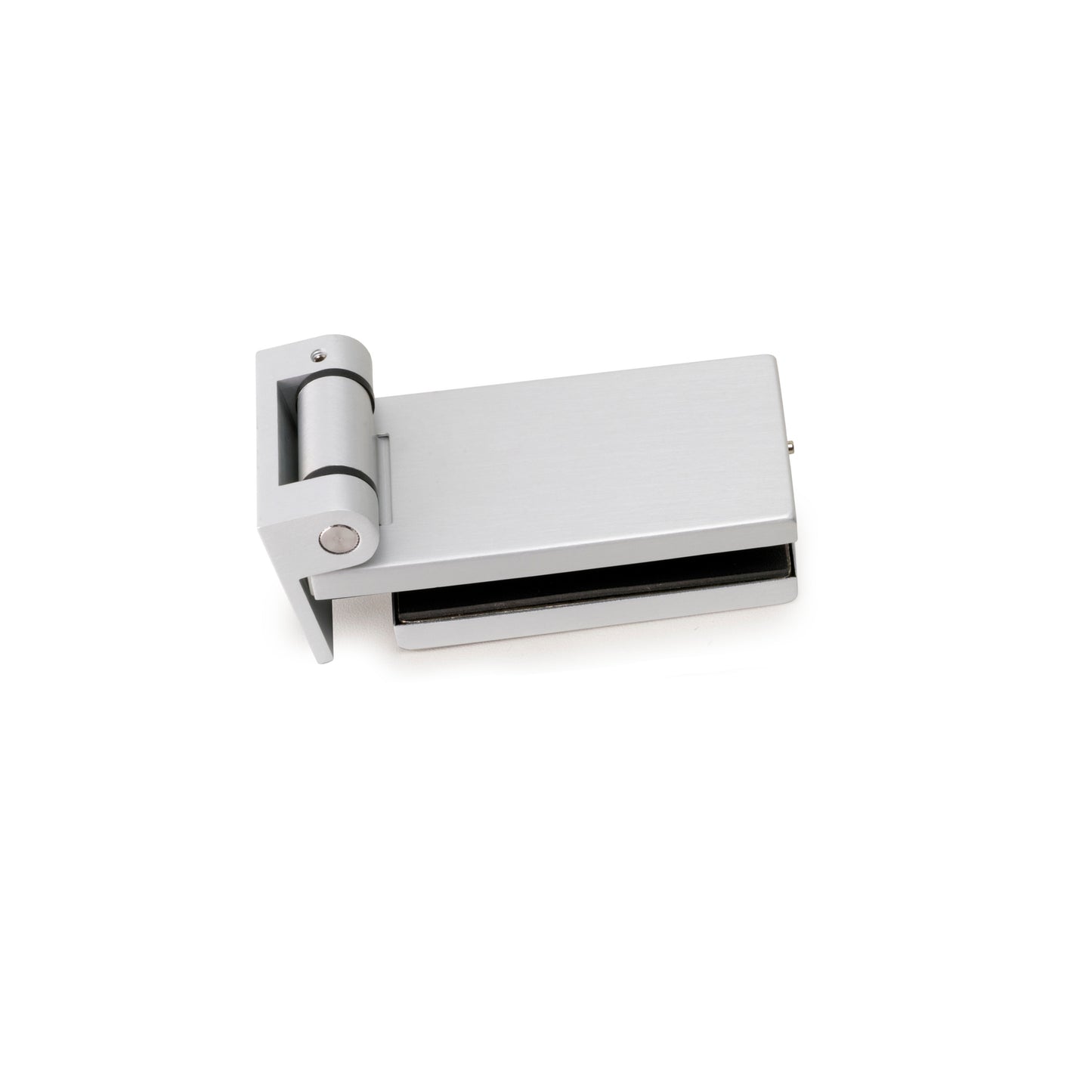 Emuca Cerniera per anta in vetro, cerniera orizzontale con forcella da 40 mm, per anta da 8-12 mm, alluminio e acciaio, grigio metallizzato