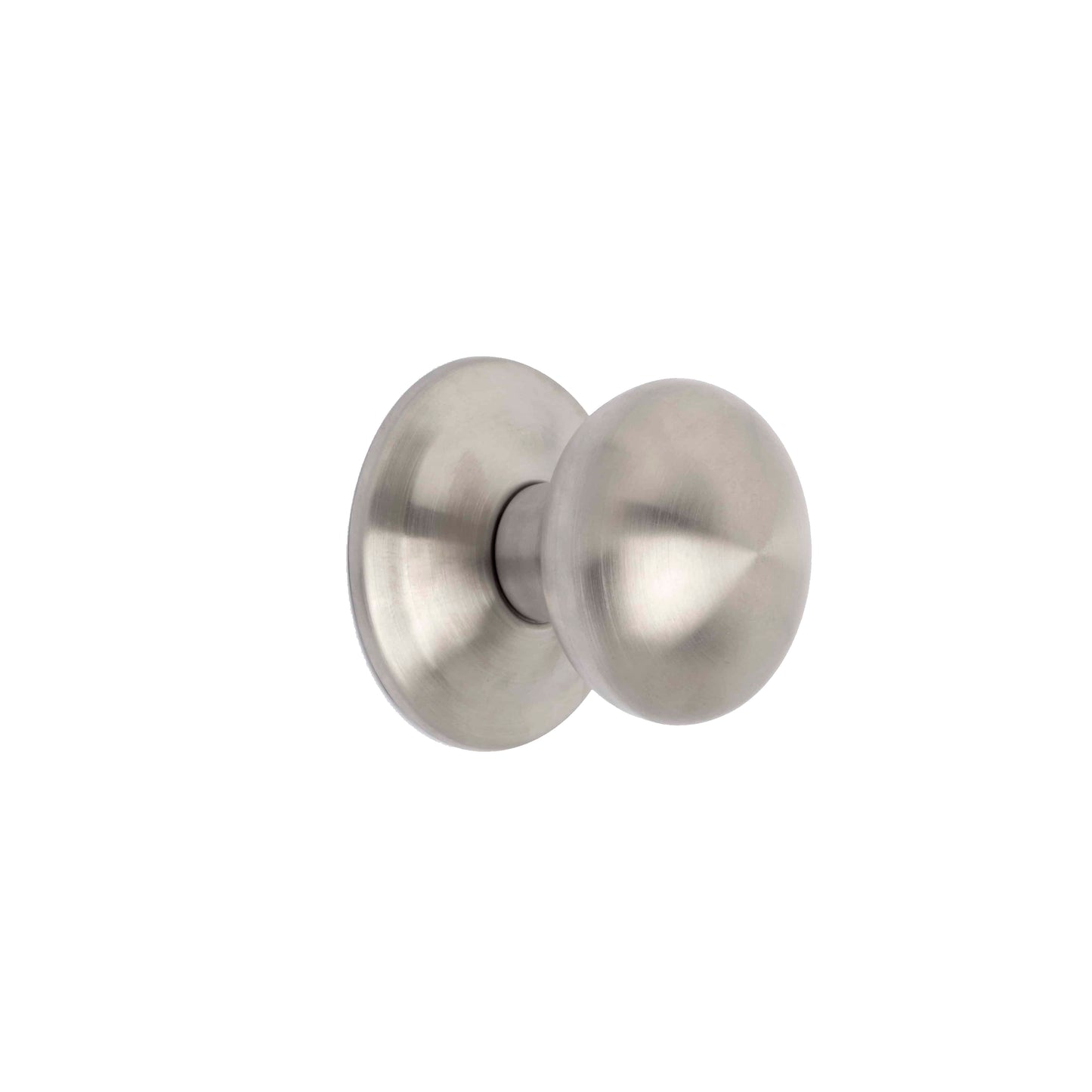 Emuca Pomello rotondo per porte esterne di ingresso, Modello Bowler, Maniglia per porta d'ingresso Ø70mm, Acciaio inox, Nichel satinato