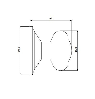 Emuca Pomello rotondo per porte esterne di ingresso, Modello Ferola, Maniglia per porta d'ingresso Ø70mm, Acciaio inox, Nichel satinato