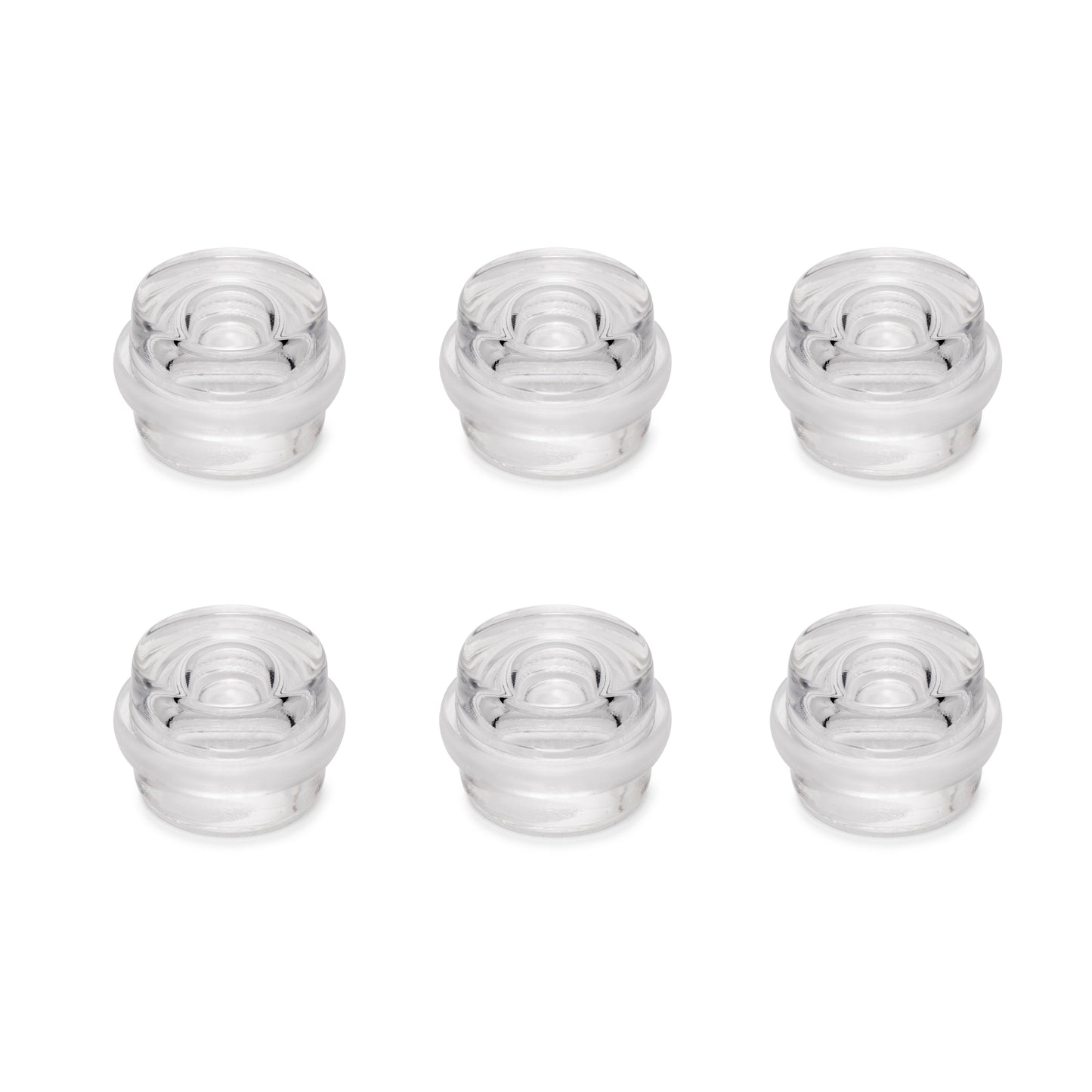 Set di 6 tappi adesivi cilindrici per porte, fissaggio a pavimento, plastica, trasparente