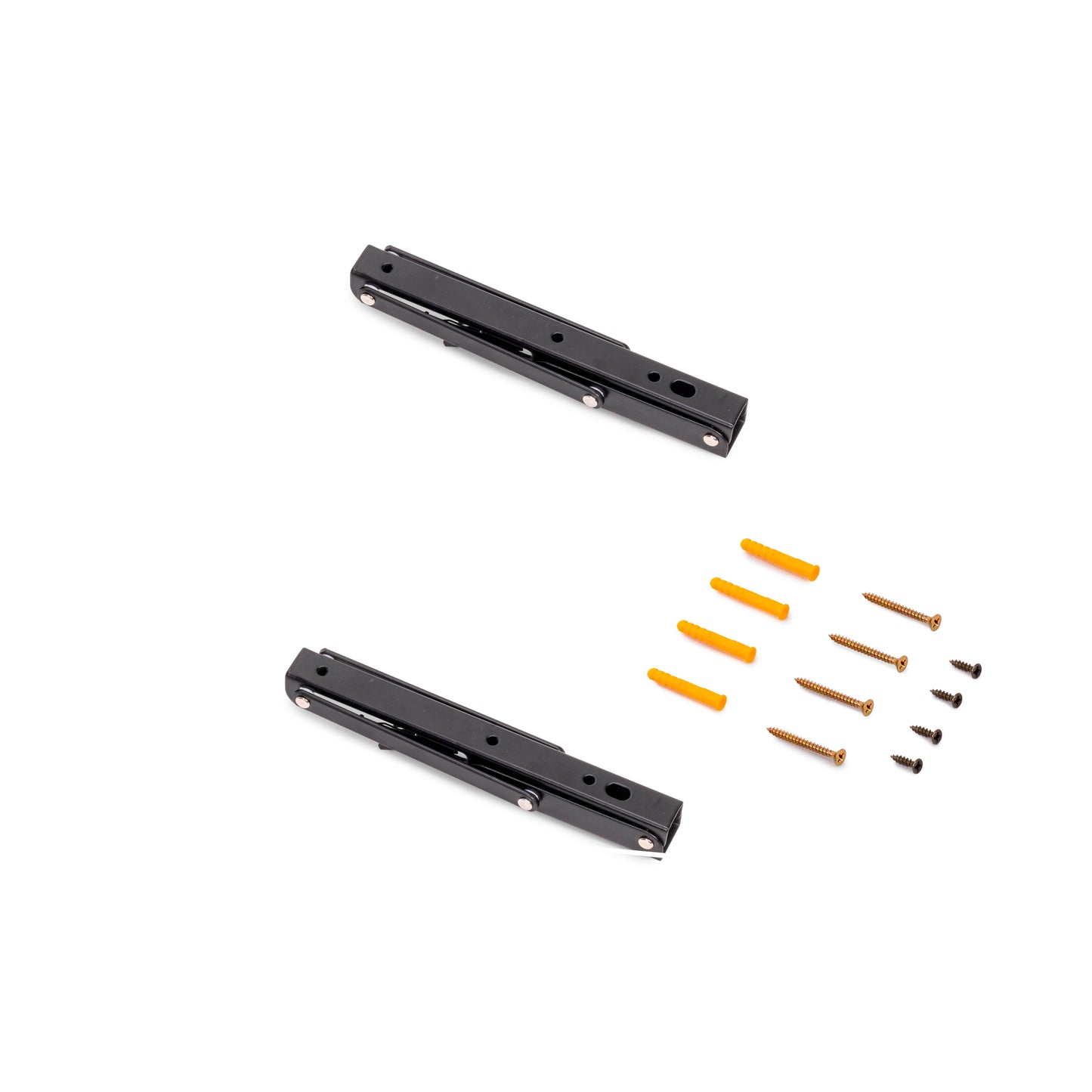 Emuca Set di supporti pieghevoli, lunghezza 203 mm, Acciaio, Verniciato nero