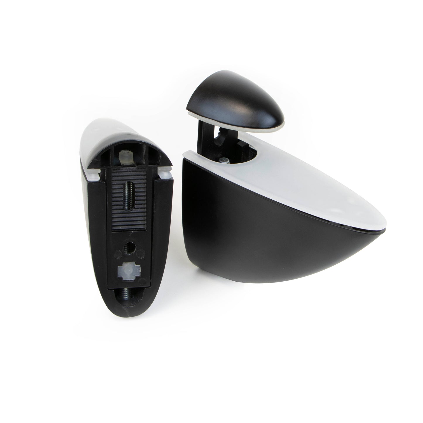Emuca Set di mensole in legno o vetro Pelicano, Tecnoplastica e Zama, Verniciato nero