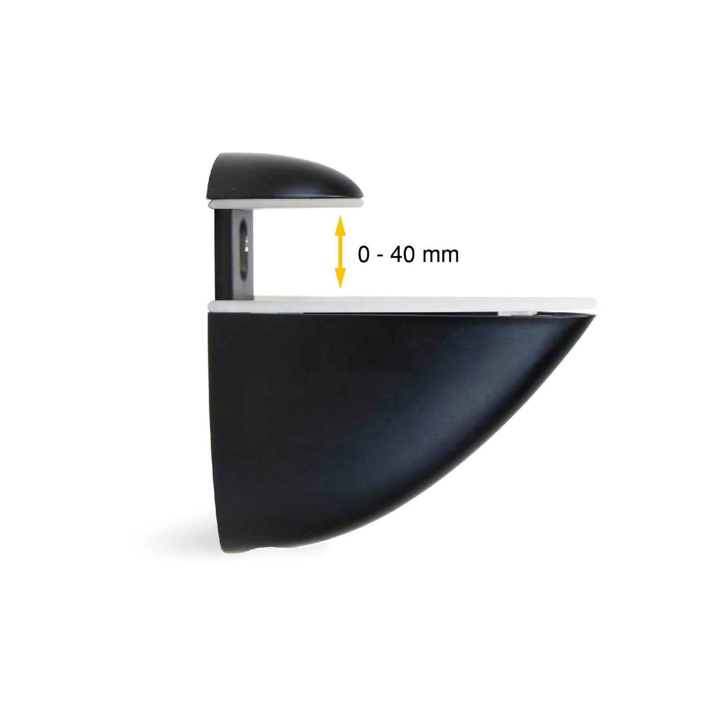 Emuca Set di mensole in legno o vetro Pelicano, Tecnoplastica e Zama, Verniciato nero