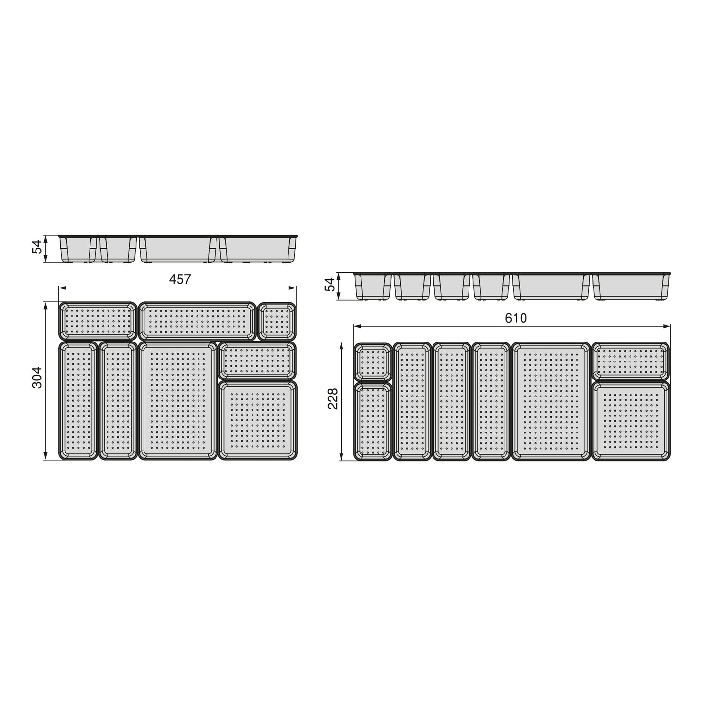 Emuca Kit di 8 contenitori organizer Cube per cassetti, Plastica, Trasparente