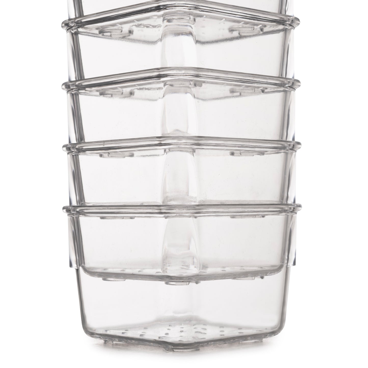 Emuca Kit di 8 contenitori organizer Cube per cassetti, Plastica, Trasparente