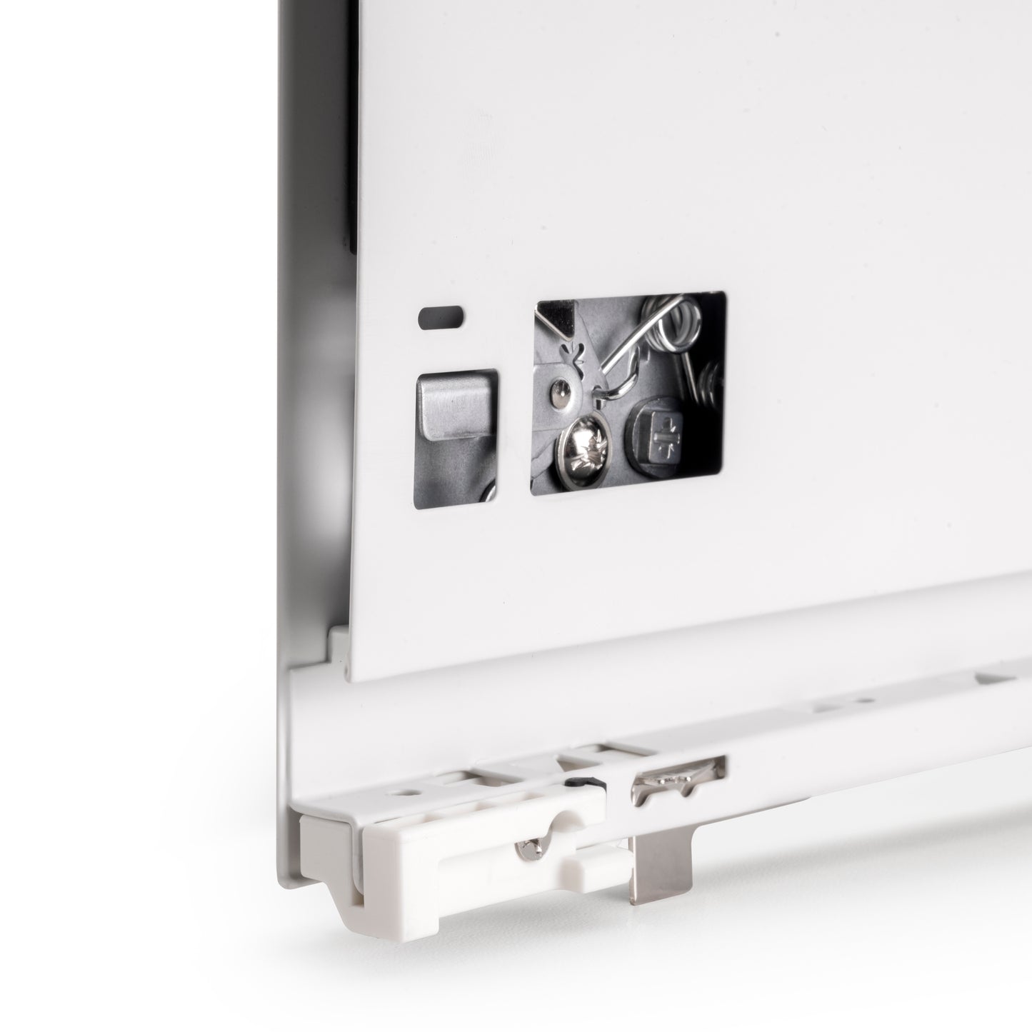 Emuca Cassetto esterno Vertex con regolazione 3D altezza 131mm, 60kg, profondità 500mm, Acciaio, Verniciato bianco