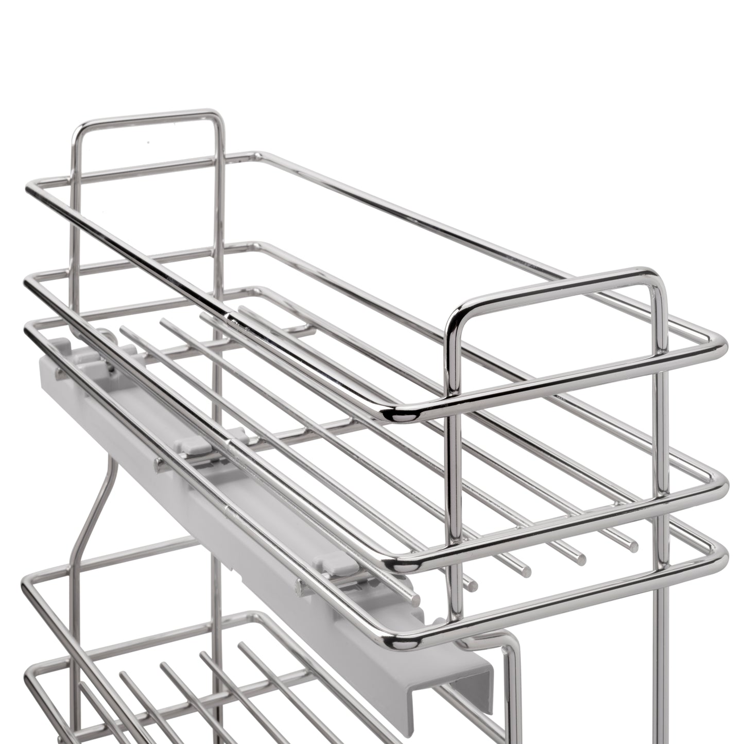 Emuca Portabottiglie estraibile SupraMax con chiusura soft, lato sinistro, 3 vassoi, unità 200 mm, Acciaio, Cromato lucido