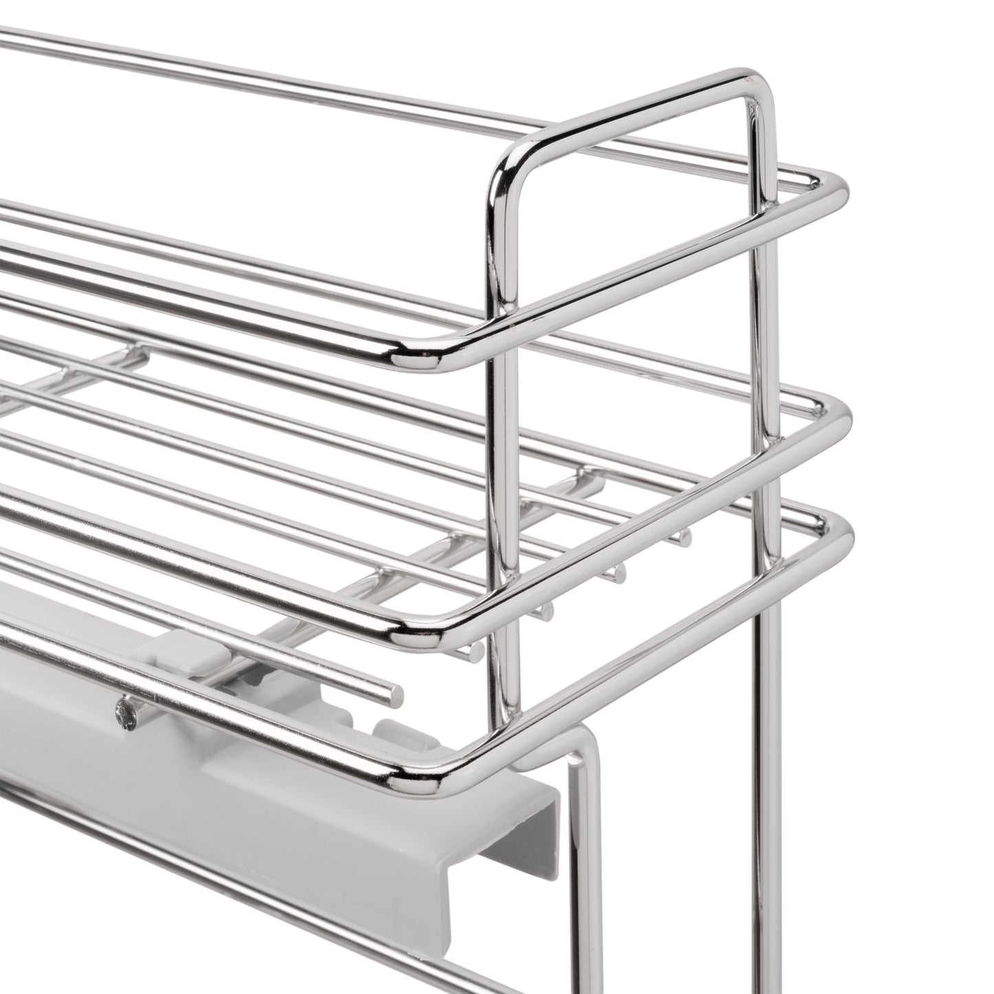 Emuca Portabottiglie estraibile SupraMax con chiusura soft, lato sinistro, 3 vassoi, unità 200 mm, Acciaio, Cromato lucido