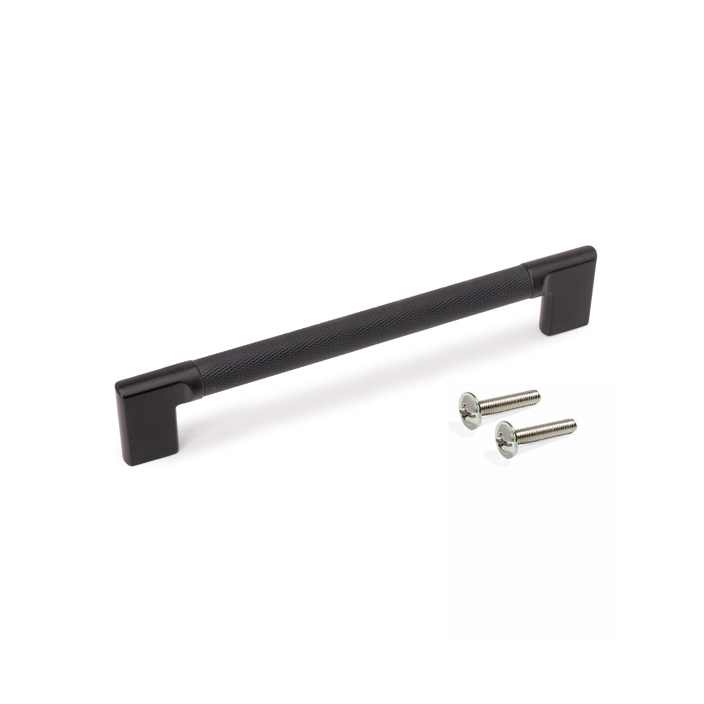 Emuca Lotto di 5 maniglie per mobili Sofia, L221mm, interasse 192mm, Alluminio, Verniciato nero