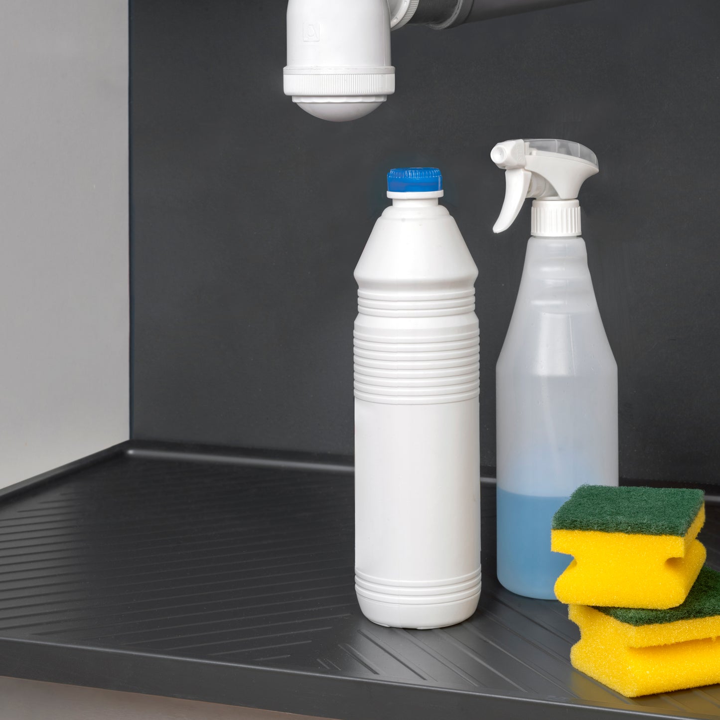 Emuca Fondi sotto lavello Sink, M80, 767x580mm, spessore della tavola 16mm, tagliabile, Tecnoplastica, Grigio antracite