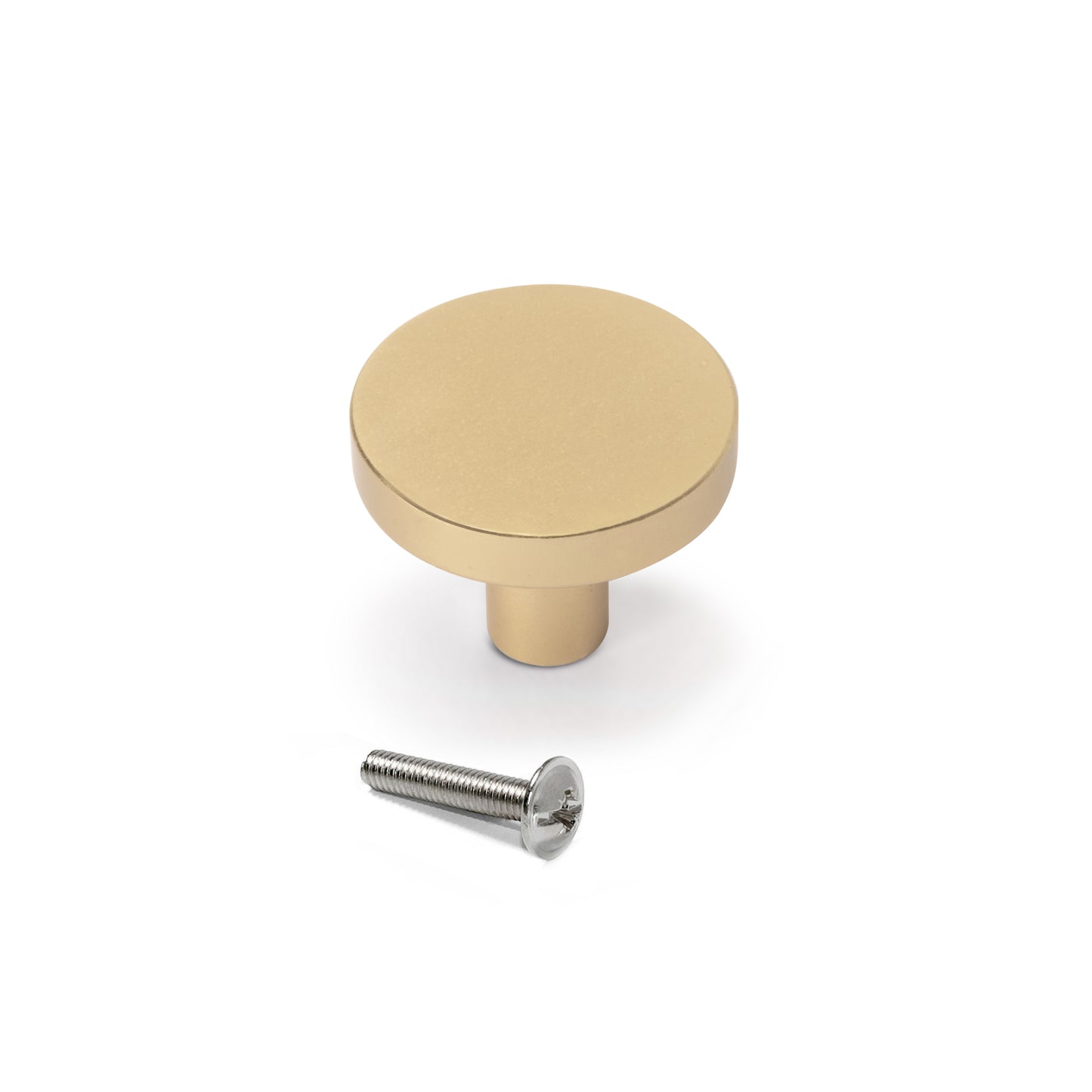 Emuca Lotto di 10 pomoli per mobili Uppsala, diametro 30mm, Alluminio, Oro