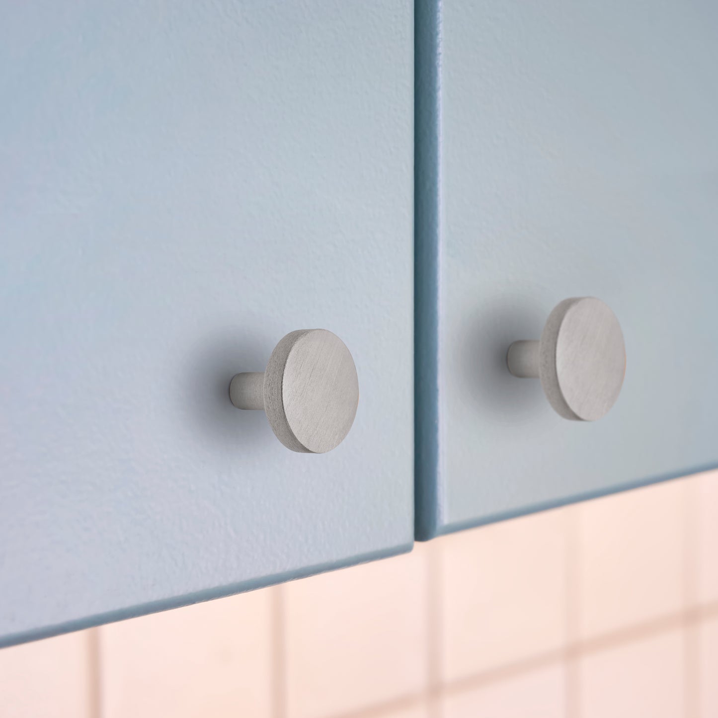 Emuca Lotto di 10 pomoli per mobili Uppsala, diametro 30mm, Alluminio, anodizzato inossidabile