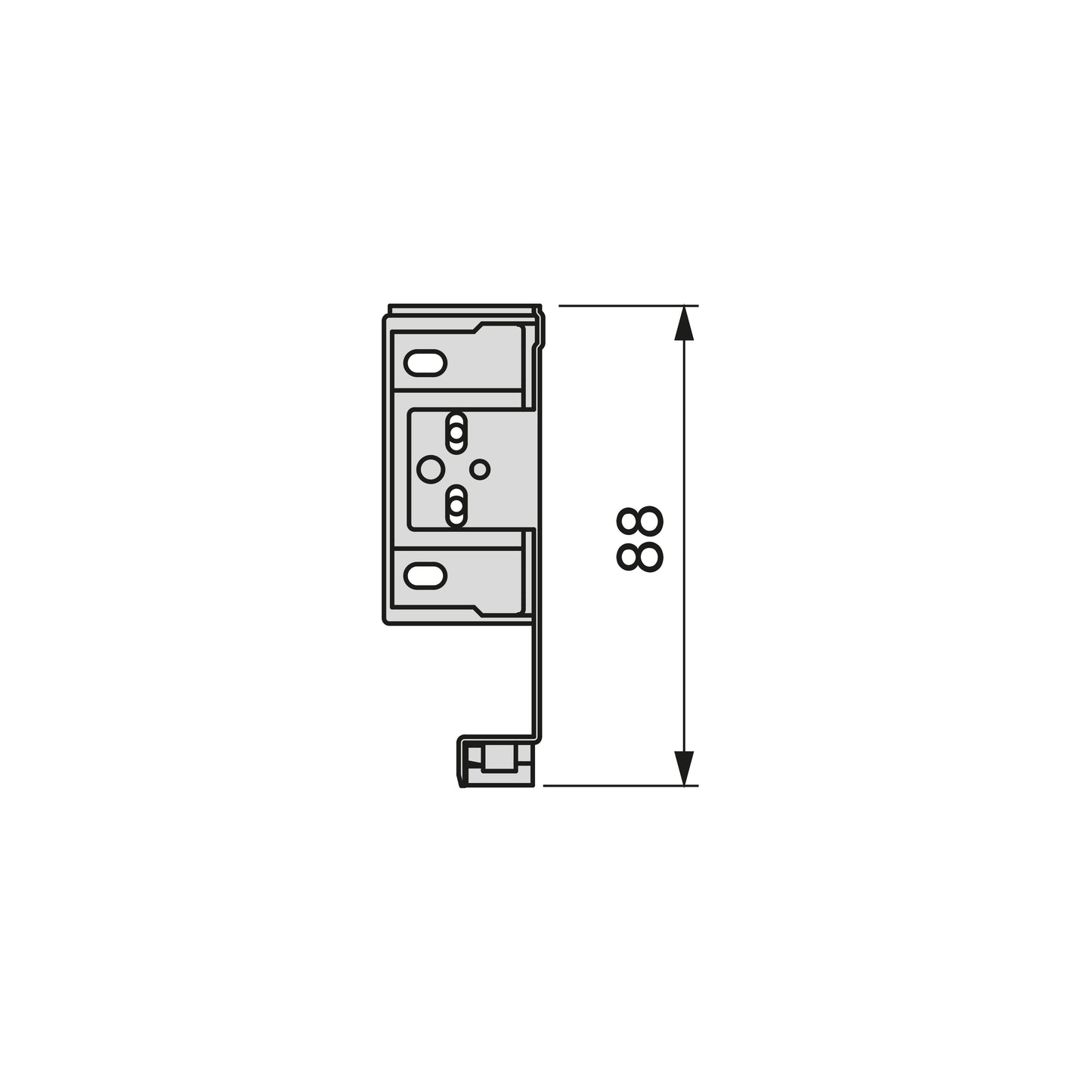 Emuca Cassetto esterno Simplex 25 kg, altezza 88 mm, profondità 490 mm, Acciaio, Verniciato bianco