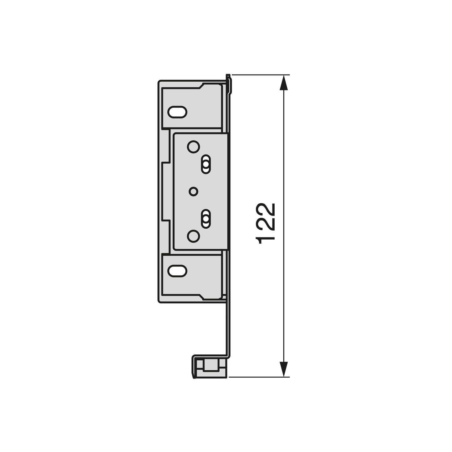 Emuca Cassetto esterno Simplex 25 kg, altezza 122 mm, profondità 440 mm, Acciaio, Grigio antracite