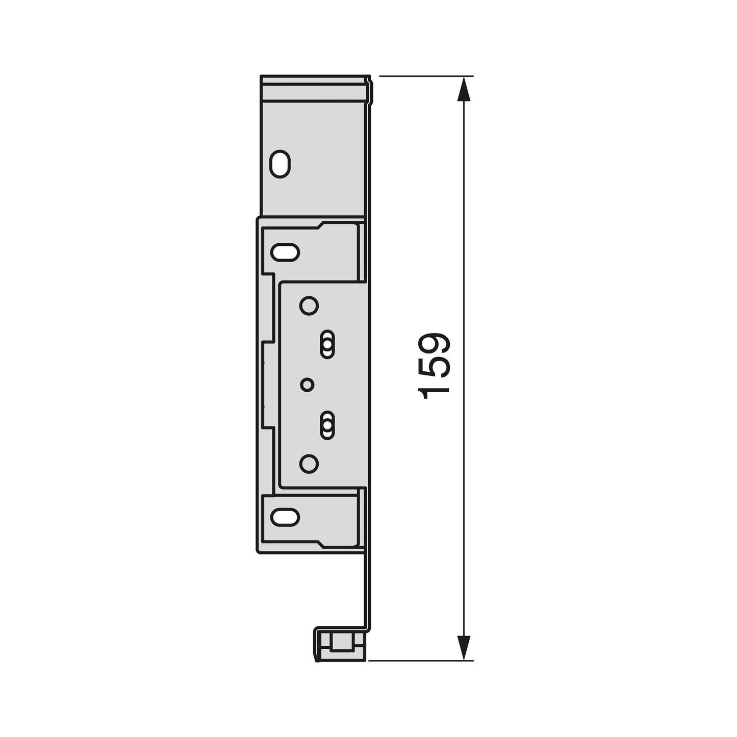 Emuca Cassetto esterno Simplex 25 kg, altezza 159 mm, profondità 490 mm, Acciaio, Verniciato bianco