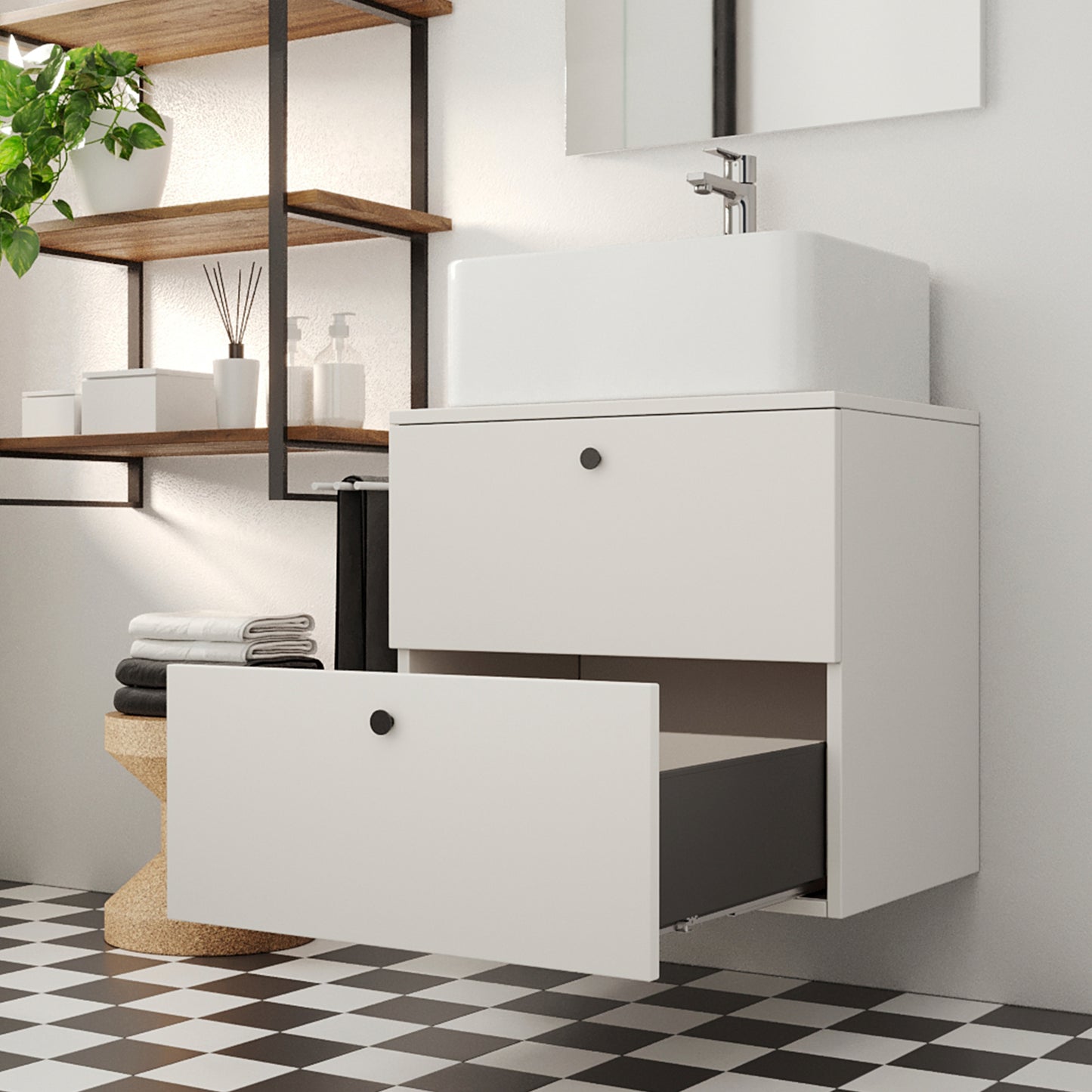Emuca Cassetto esterno Simplex 25 kg, altezza 159 mm, profondità 490 mm, Acciaio, Grigio antracite