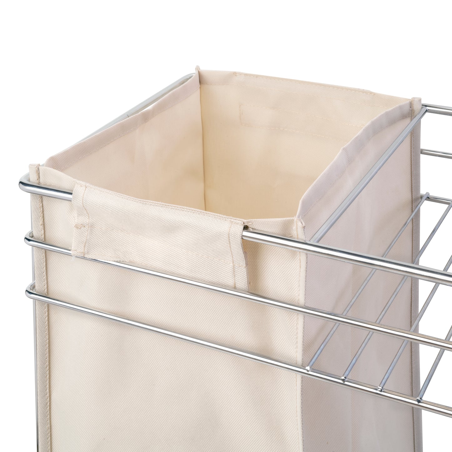 Emuca Carrello estraibile con cestelli e carrello del pane Supra con fissaggio inferiore con chiusura soft, Modulo 300, Acciaio, Cromato lucido