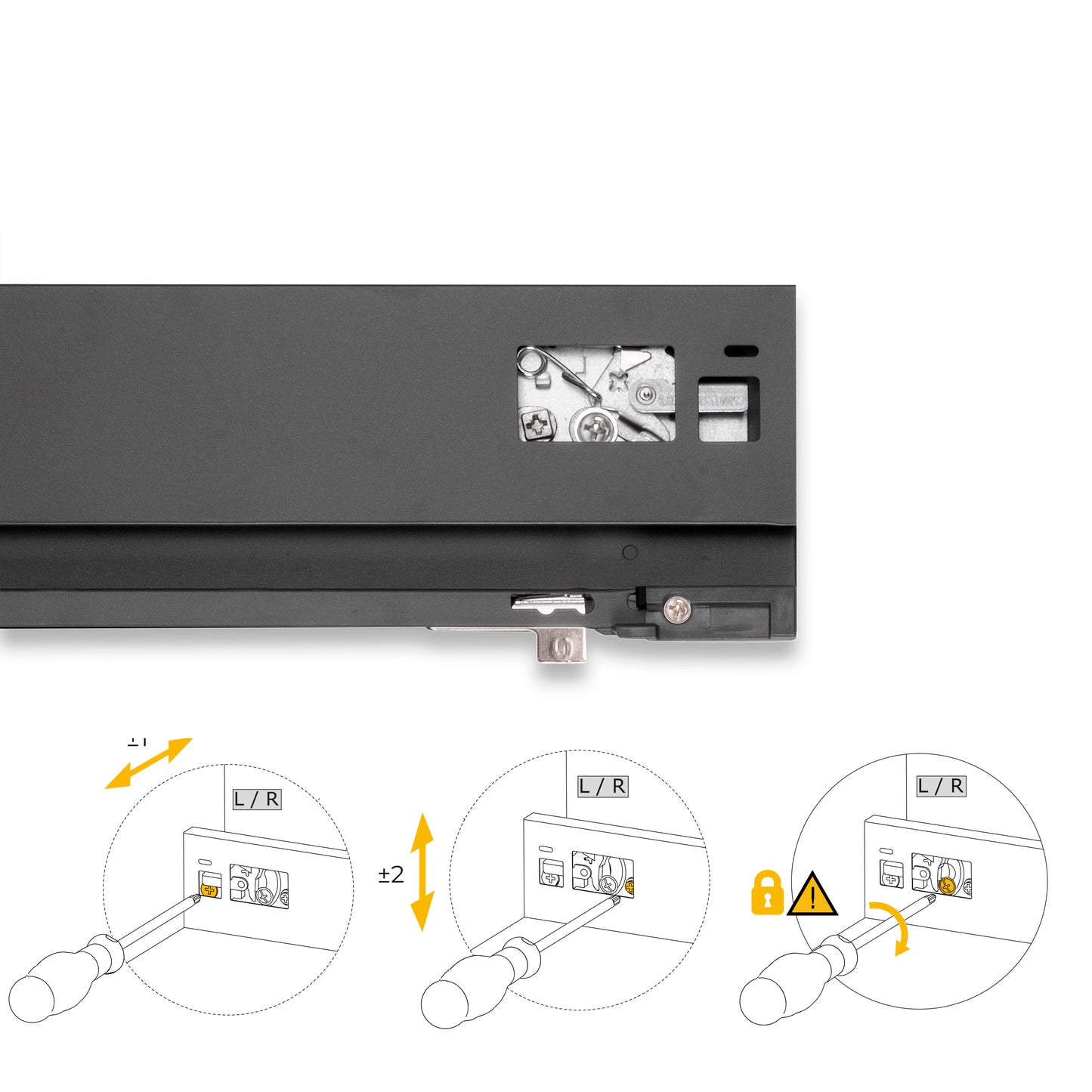 Emuca Cassetto esterno Protone 30kg, guide di estrazione totale con una chiusura soft, altezza 93mm, profondità 270mm, Acciaio, Grigio antracite