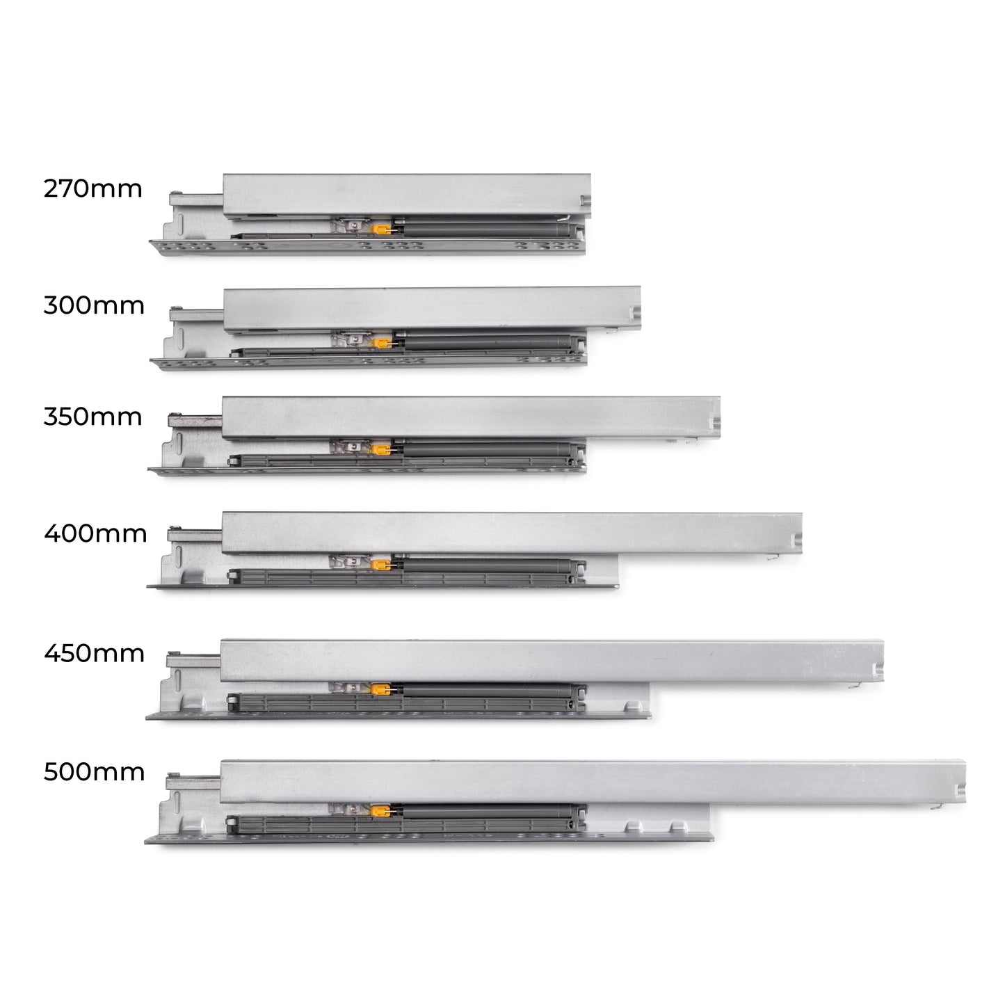 Emuca Cassetto esterno Protone 30kg, guide di estrazione totale con una chiusura soft, altezza 131mm, profondità 350mm, Acciaio, Grigio antracite