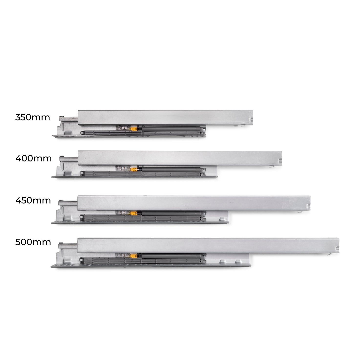 Emuca Cassetto esterno Protone 30kg, guide di estrazione totale con una chiusura soft, altezza 178mm, profondità 350mm, Acciaio, Verniciato bianco