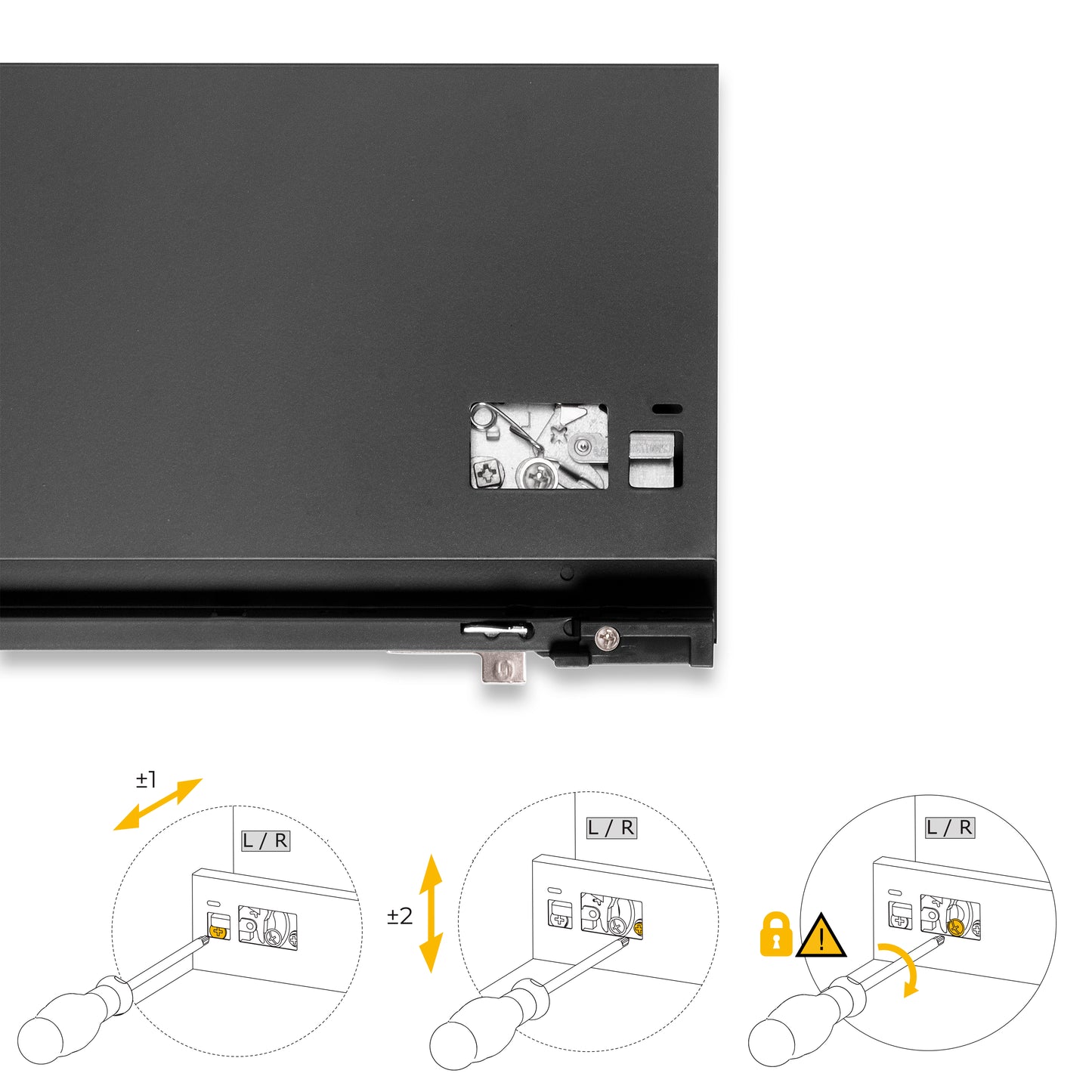 Emuca Cassetto esterno Protone 30kg, guide di estrazione totale con una chiusura soft, altezza 178mm, profondità 350mm, Acciaio, Grigio antracite