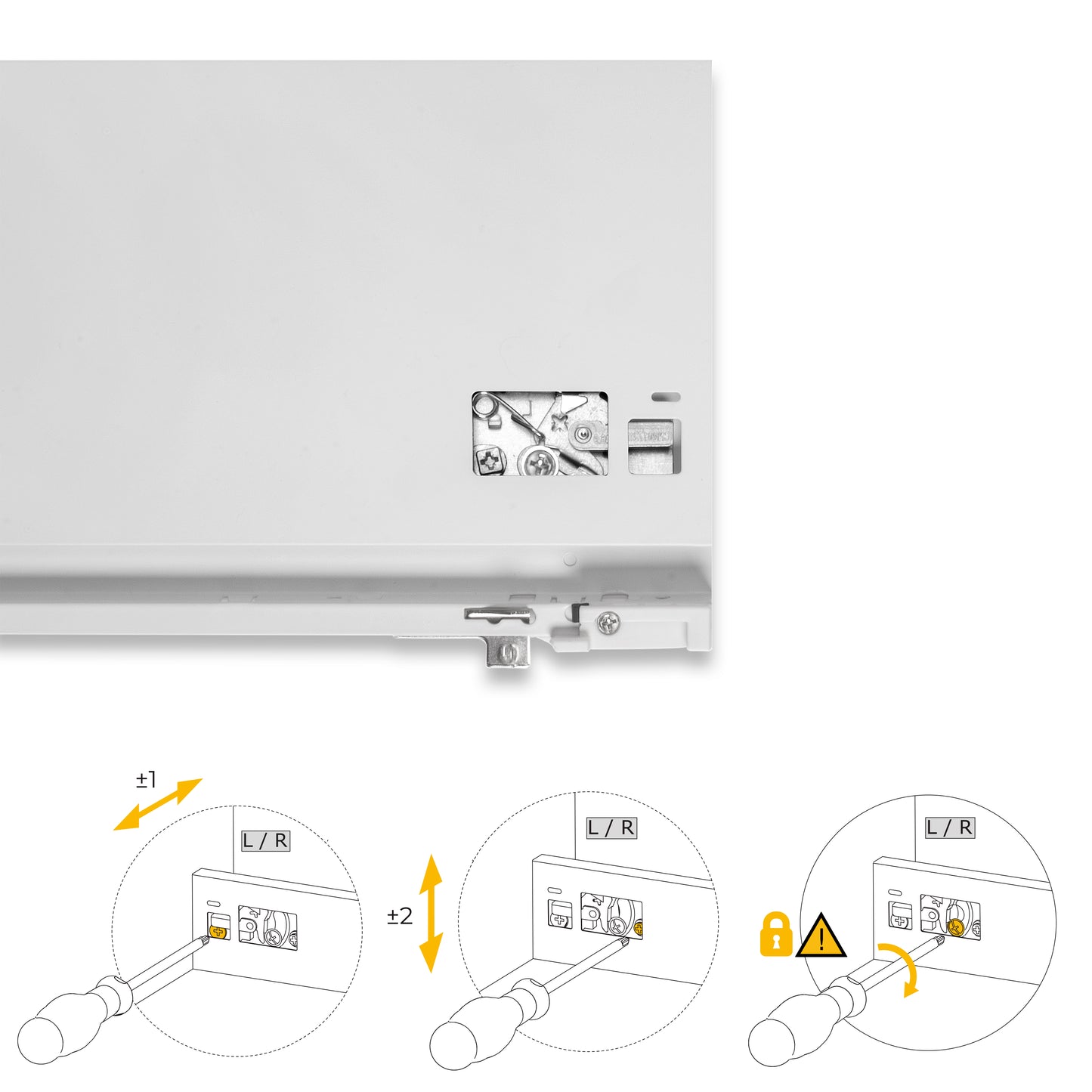 Emuca Cassetto esterno Protone 30kg, guide di estrazione totale con una chiusura soft, altezza 178mm, profondità 400mm, Acciaio, Verniciato bianco