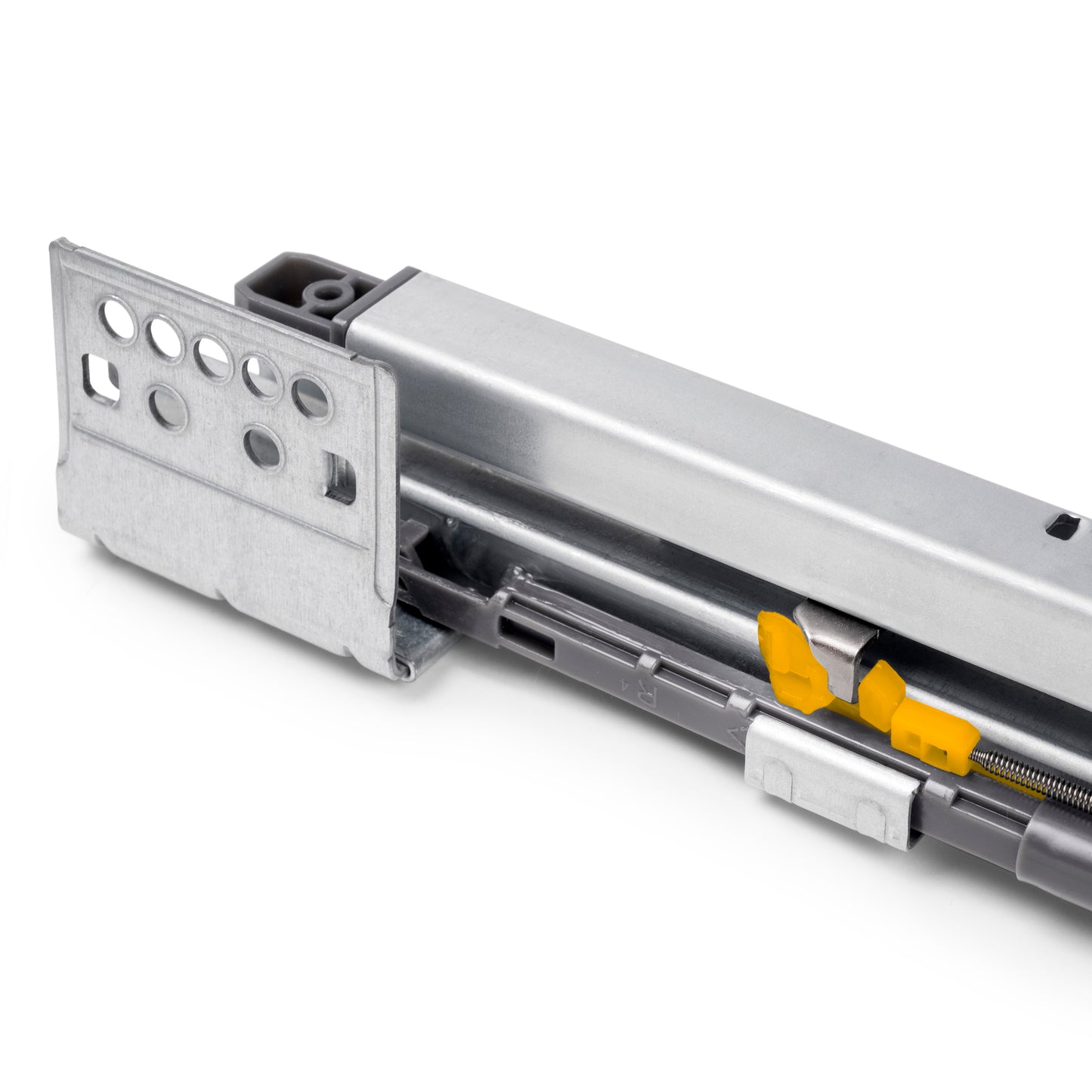 Emuca Telaio con guide a estrazione totale e chiusura morbida per accessori per armadi Quartz, 612-638mm, Alluminio e plastica, Titanio