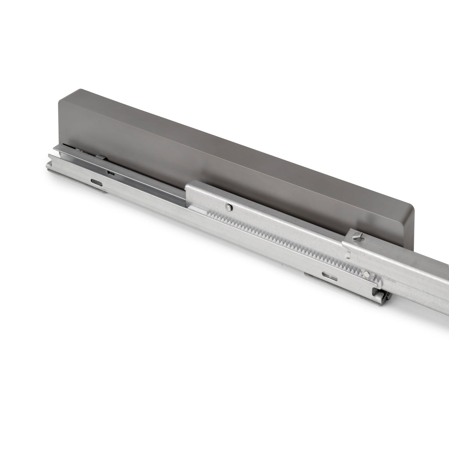 Emuca Telaio con guide a estrazione totale e chiusura morbida per accessori per armadi Quartz, 612-638mm, Alluminio e plastica, Titanio