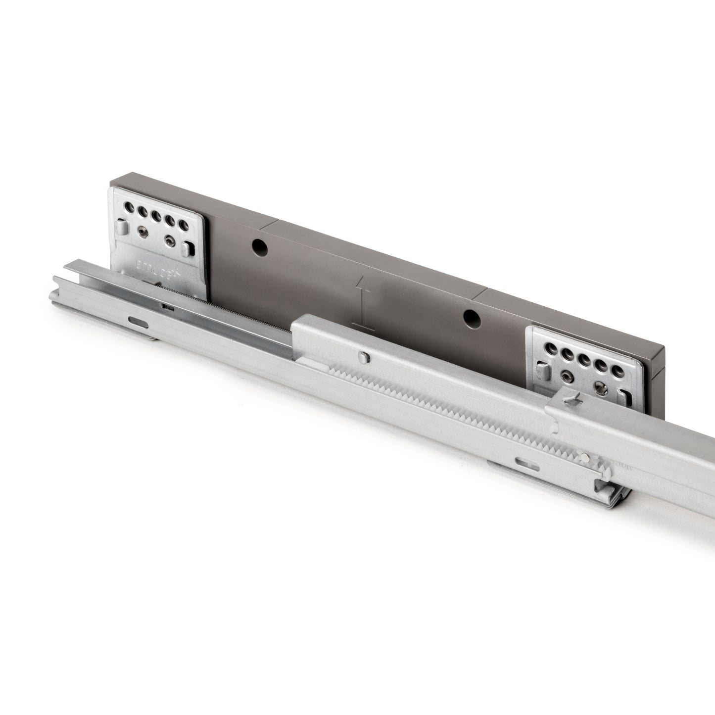 Emuca Telaio con guide a estrazione totale e chiusura morbida per accessori per armadi Quartz, 662-688mm, Alluminio e plastica, Titanio
