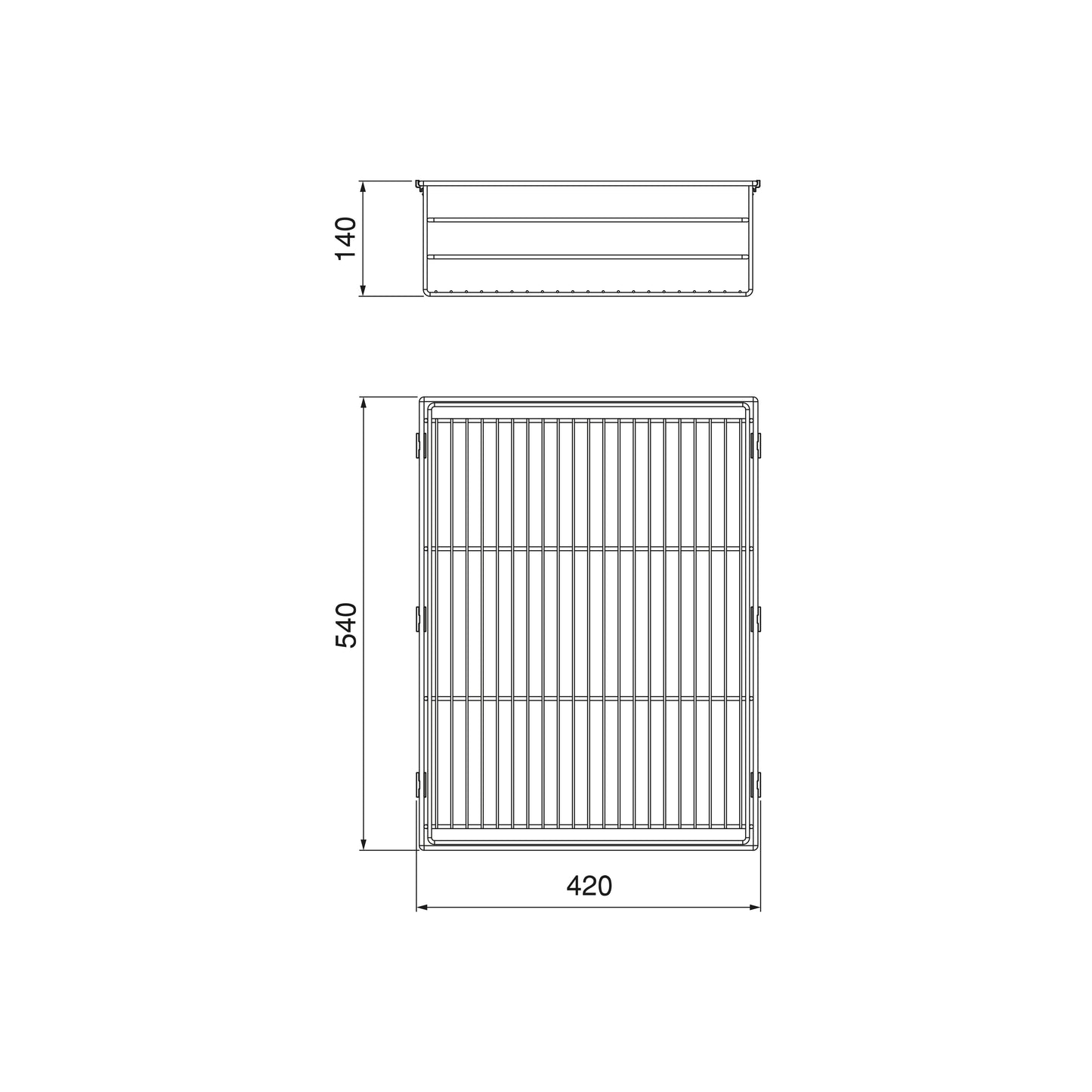 Emuca Cassetto in filo metallico per armadi e cabine armadio Quartz, 540mm (M70), Acciaio, Titanio