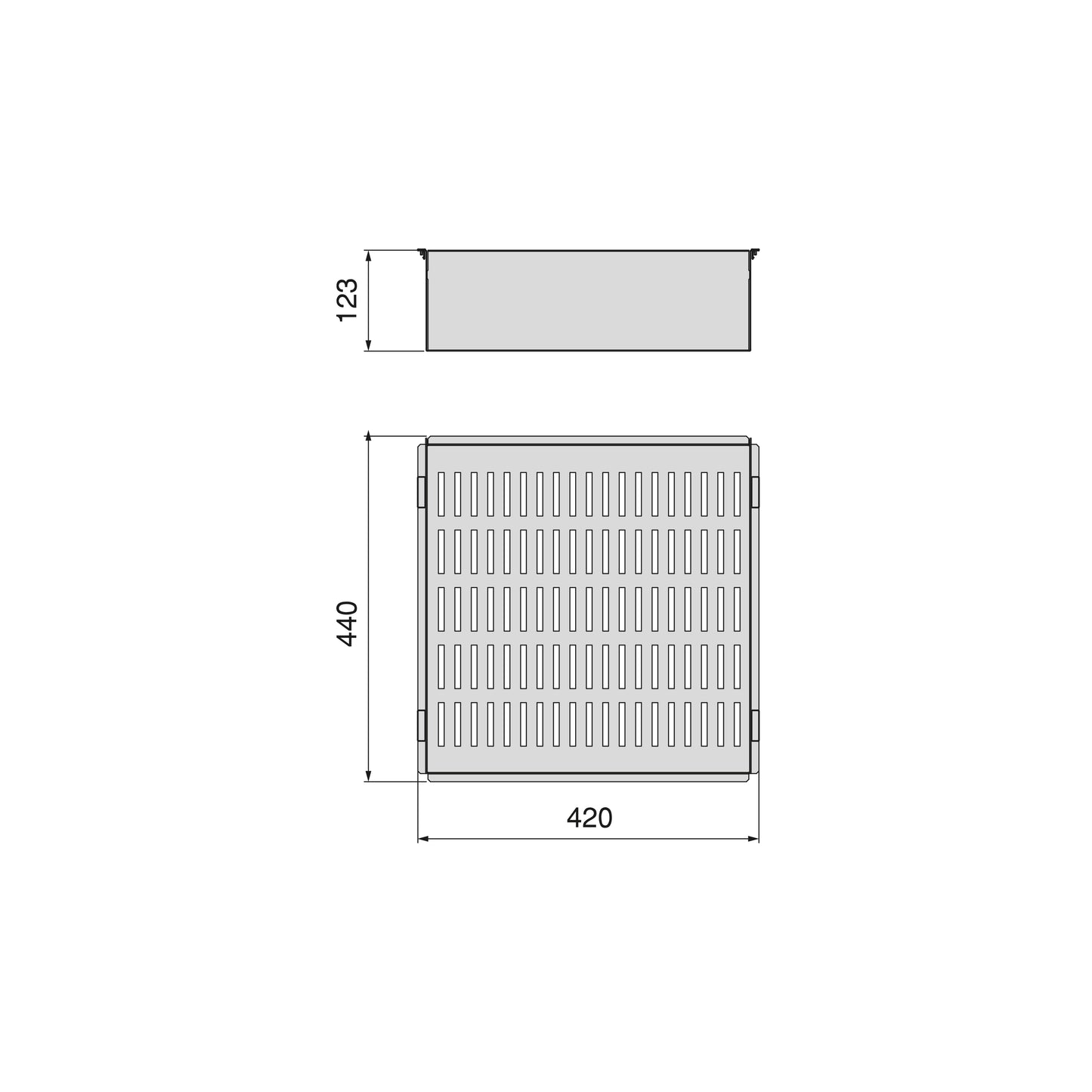 Emuca Cassetto metallico per armadi e cabine armadio Quartz, 440 (M60), Acciaio, Titanio