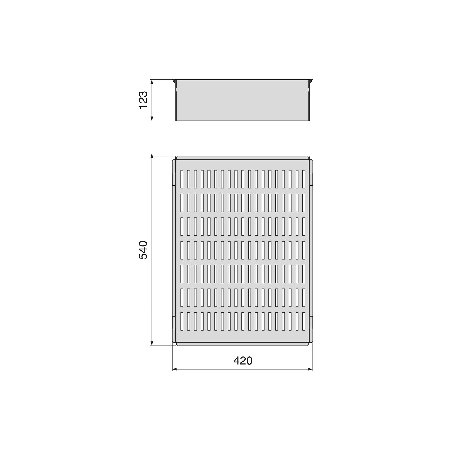 Emuca Cassetto metallico per armadi e cabine armadio Quartz, 540 (M70), Acciaio, Titanio