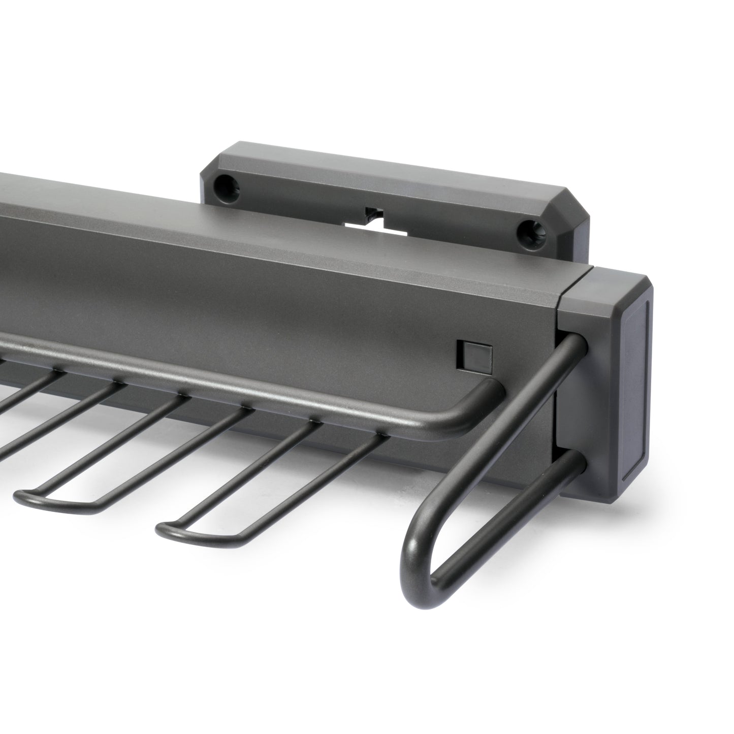 Emuca Porta-cravatte laterale estraibile Quartz, Tecnoplastica e Alluminio, Titanio