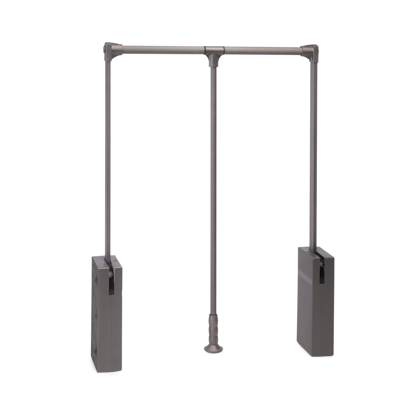 Emuca Appendiabiti per armadio Sway, larghezza regolabile 450-600mm, Acciaio, Alluminio e Tecnoplastica, Verniciato titanio