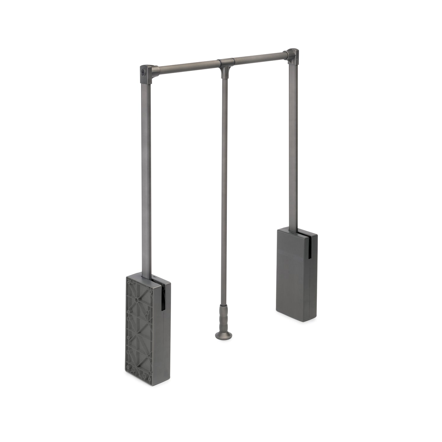 Emuca Appendiabiti per armadio Sway, larghezza regolabile 830 - 1150mm, Acciaio, Alluminio e Tecnoplastica, Verniciato titanio