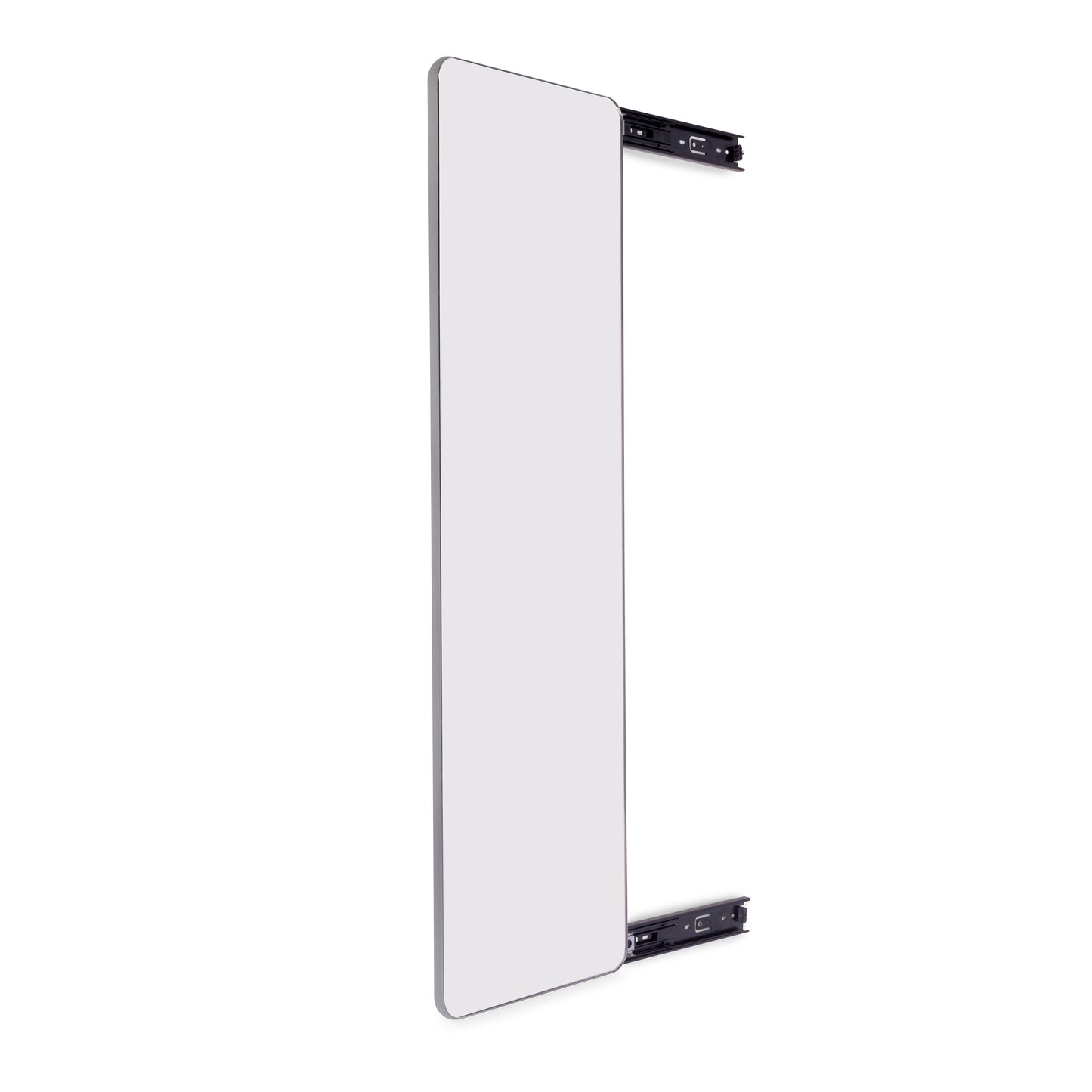 Emuca Specchio estraibile per interno dell'armadio Quartz, con rotazione 180°, 1.000x300mm, Alluminio, vetro e acciaio, Titanio