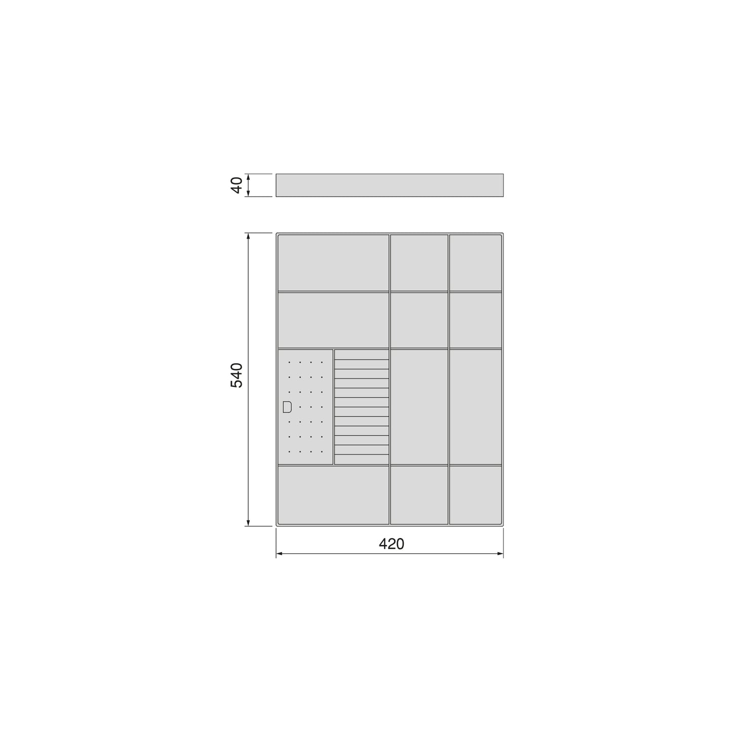 Emuca Cassetto organizzatore per armadi e cabine armadio Quartz, 540 (M70), Eco-pelle e legno, Titanio