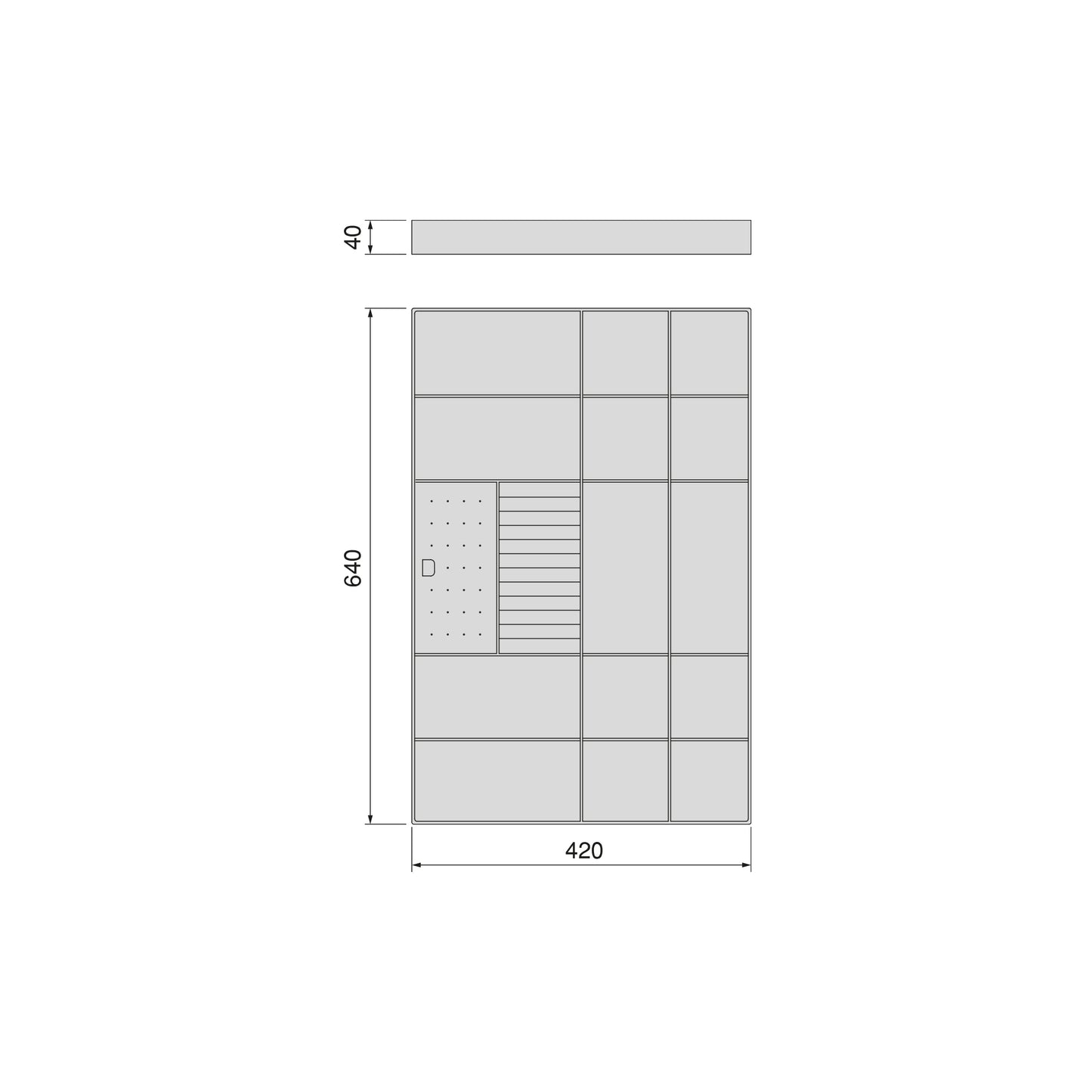 Emuca Cassetto organizzatore per armadi e cabine armadio Quartz, 640 (M80), Eco-pelle e legno, Titanio
