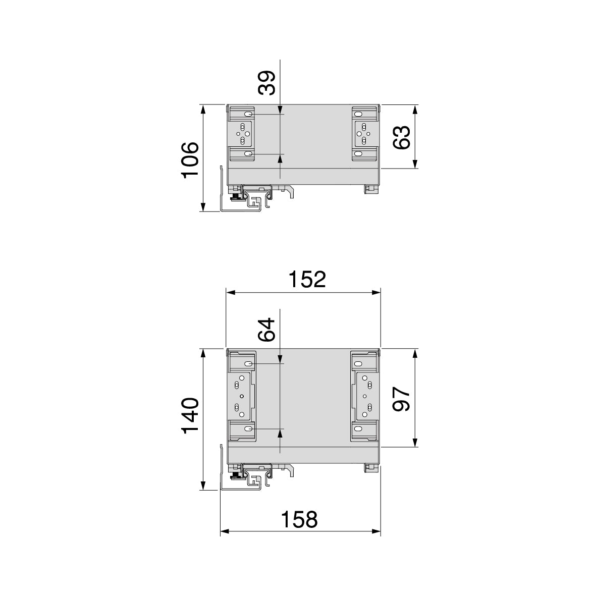 Emuca Portabottiglie laterale estraibile Titane Simplex con chiusura soft, modulo 200 mm, Grigio antracite