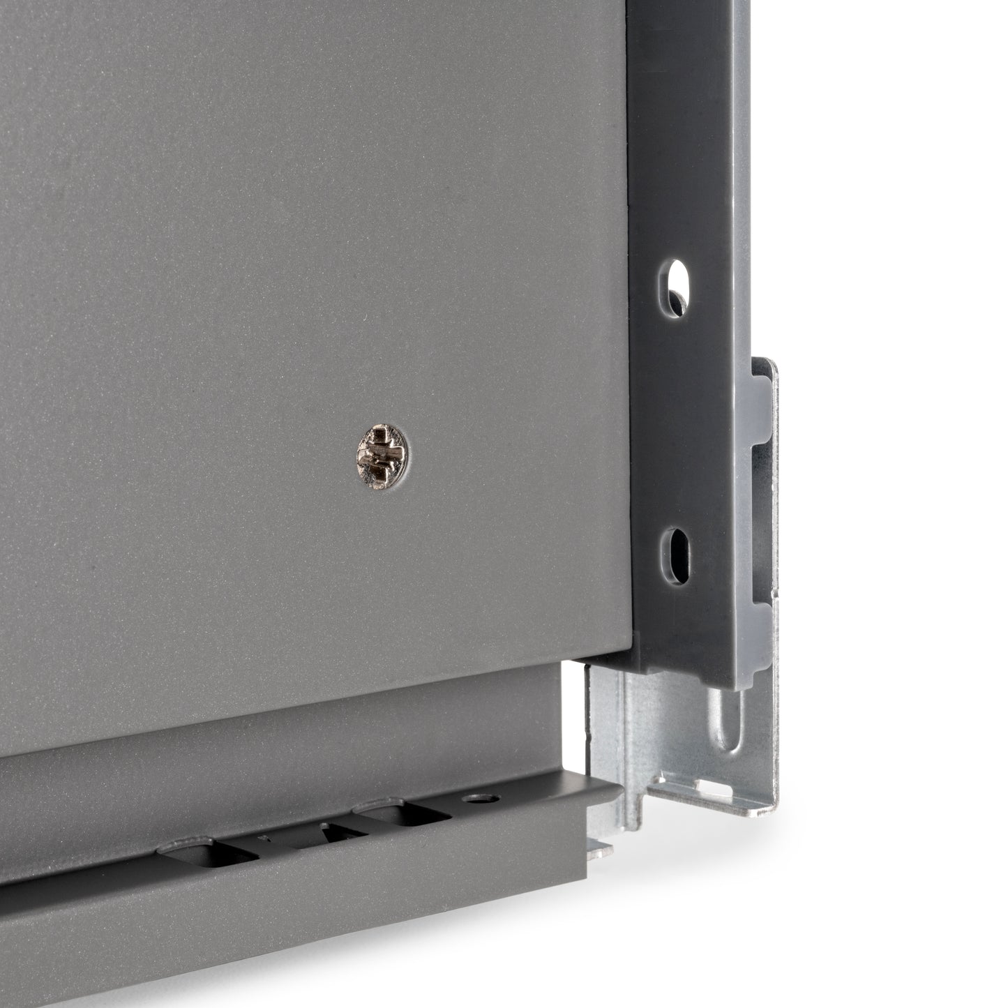 Emuca Cassetto esterno Vertex con regolazione 3D altezza 131mm, 40kg, spessore del pannello di 18mm, profondità 350mm, Acciaio, Grigio antracite