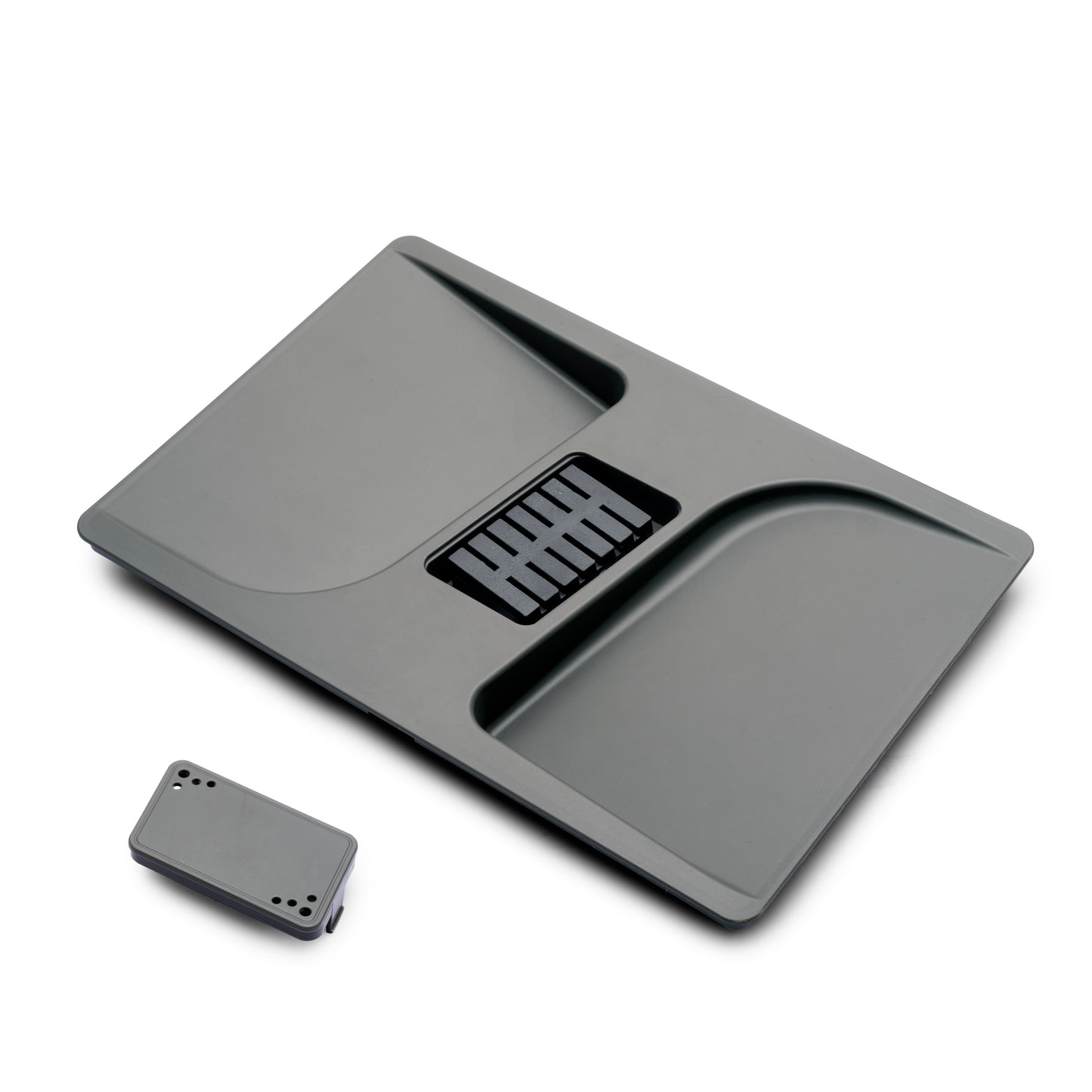 Contenitori per cassetti da cucina Recycle con coperchio anti-odore, Altezza 266, 1x15 lt, 2x7 lt, Grigio antracite Tecnoplastica