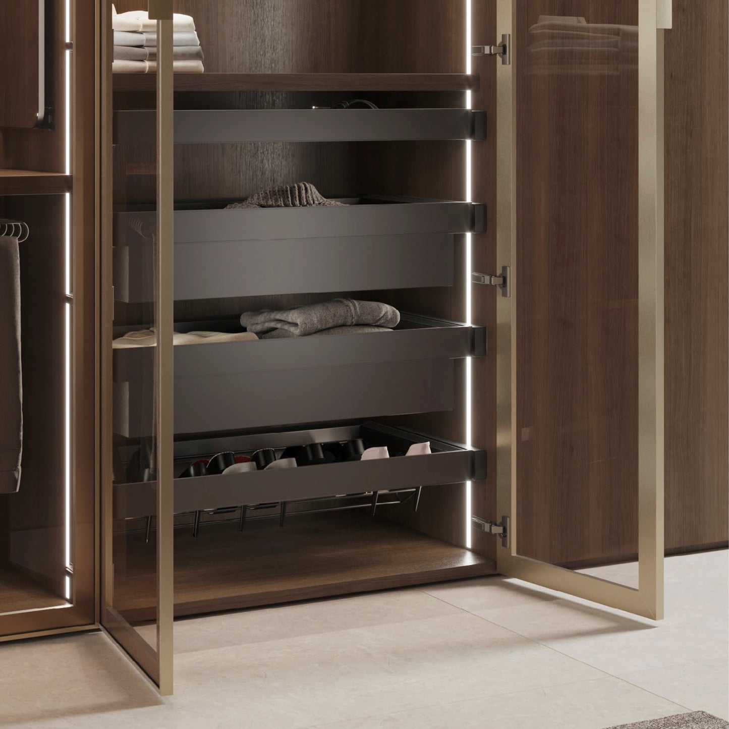 Emuca Set di 2 distanziale laterale per telaio Quartz, Tecnoplastica, Titanio