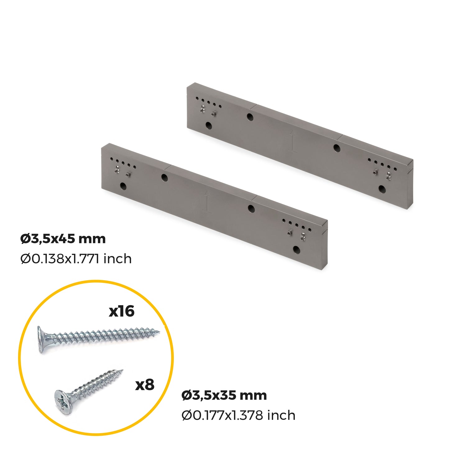 Emuca Set di 2 distanziale laterale per telaio Quartz, Tecnoplastica, Titanio