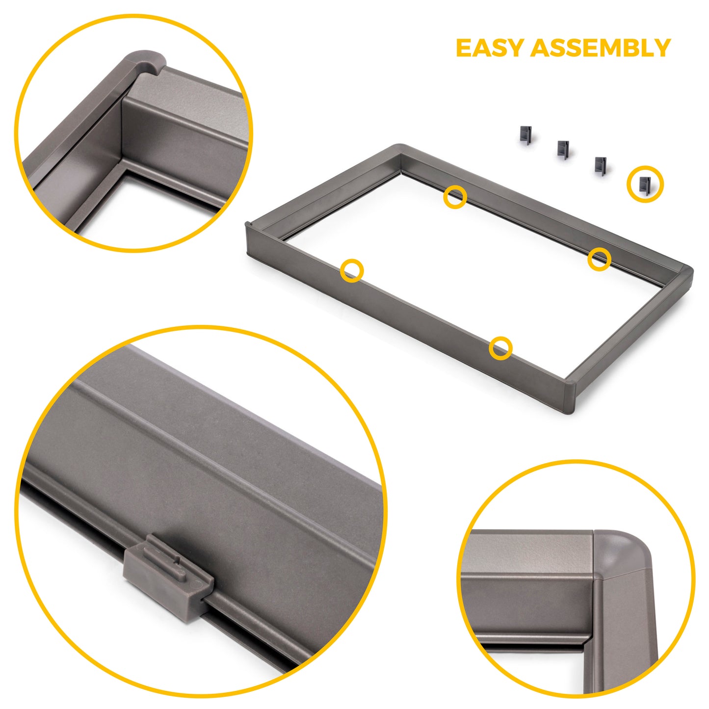 Emuca Kit cassetto portascarpe e telaio regolabile Quartz per armadi, chiusura ammortizzata e estrazione totale, modulo 70 cm, finitura Titanio