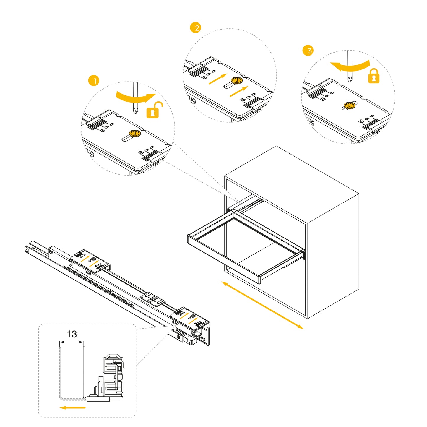 Emuca Kit 2 vassoio ausiliario, 1 cesto portabiancheria e telaio regolabile Quartz per armadi, chiusura ammortizzata e estrazione totale, modulo 80 cm, finitura Titanio