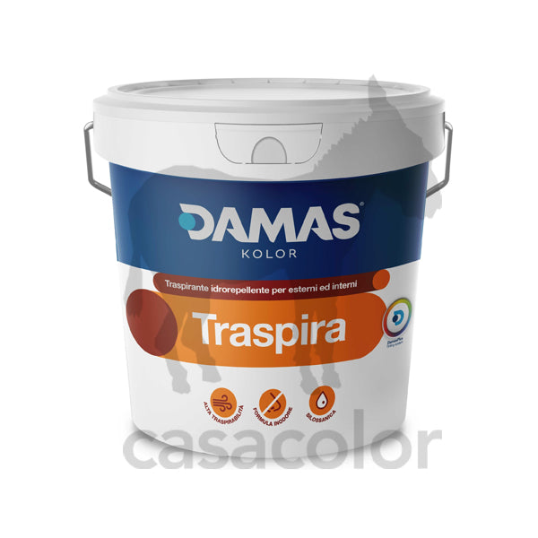 traspira pittura traspirante idrorepellente acril silossanica 5 lt damas kolor