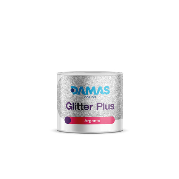 glitter plus argento per decorativi e pittura 250 ml damas kolor